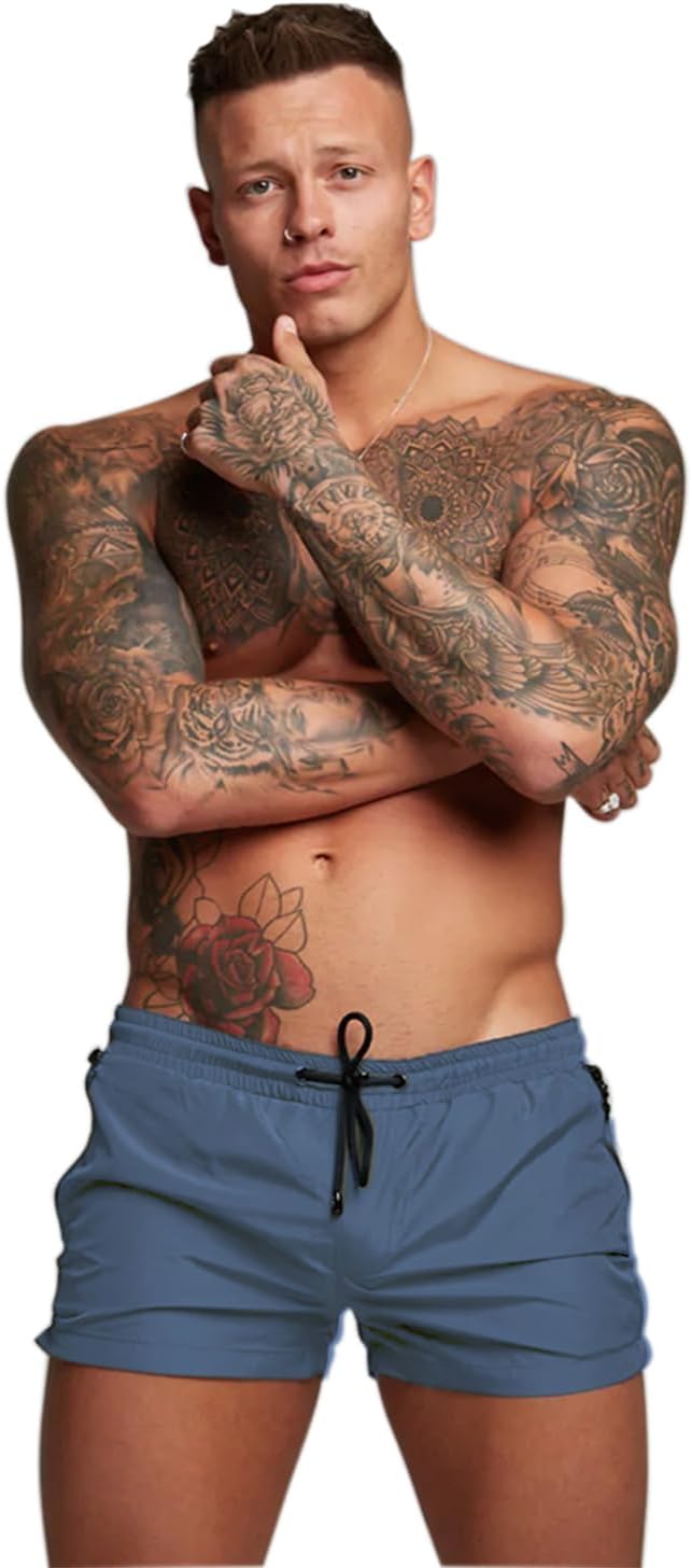 Mens Quick Dry Swim Trunks with Mesh Lining & Zipper Pockets Swim Shorts - Picture 25 of 33