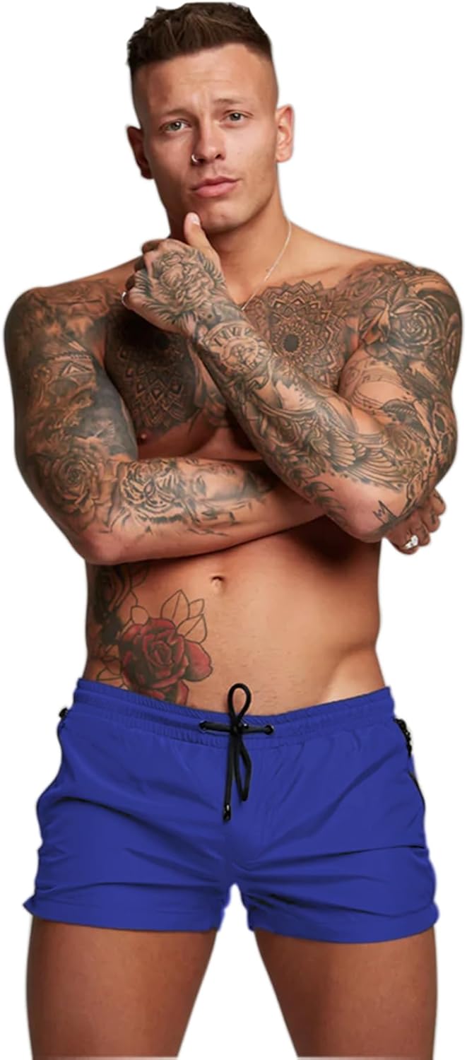 Mens Quick Dry Swim Trunks with Mesh Lining & Zipper Pockets Swim Shorts - Picture 27 of 33