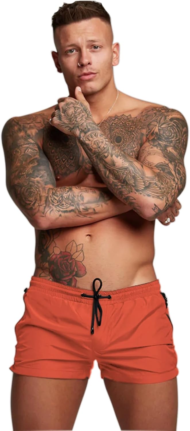 Mens Quick Dry Swim Trunks with Mesh Lining & Zipper Pockets Swim Shorts - Picture 33 of 33