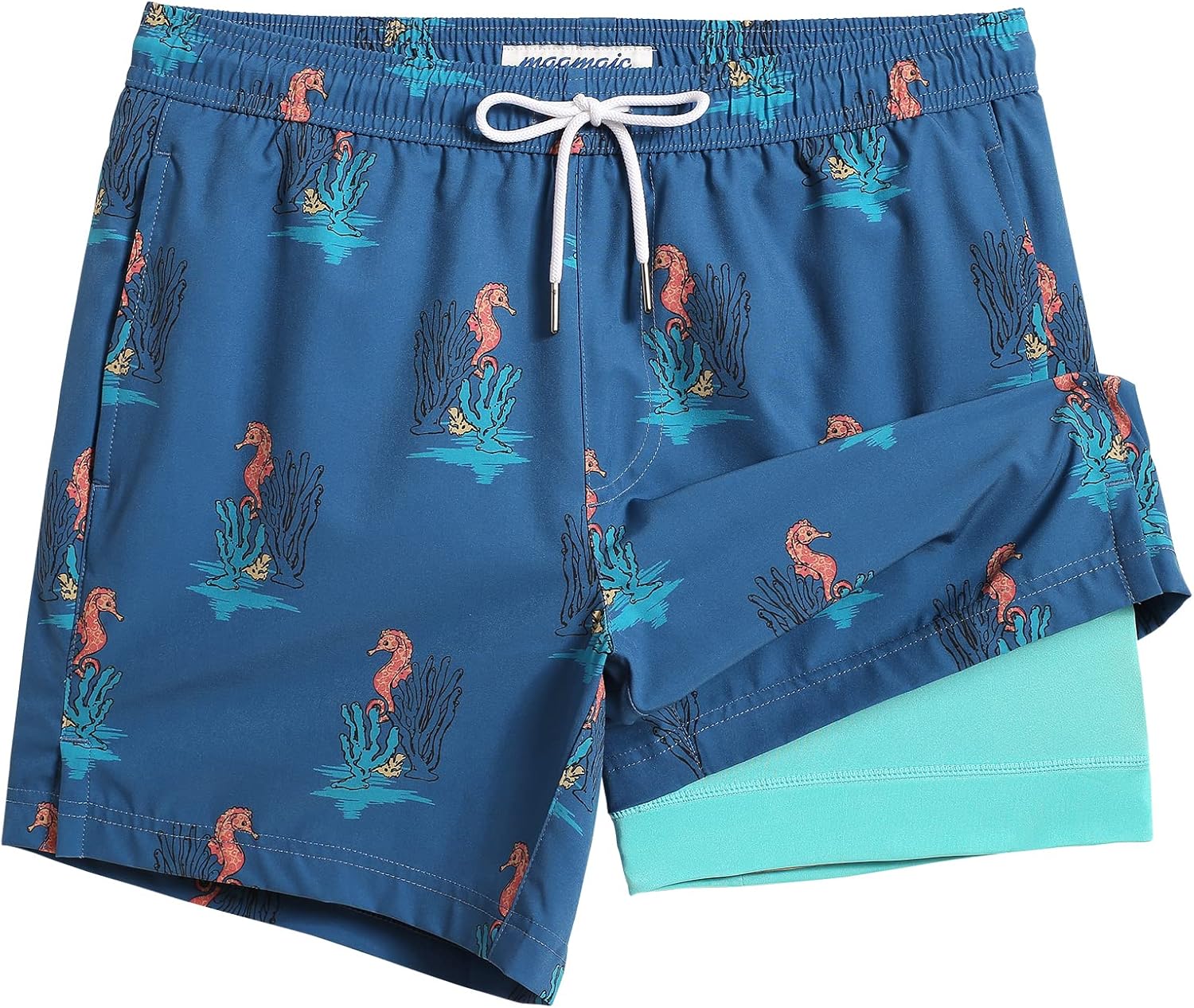 Herren Stretch Badeshorts Kompressionsfutter Badehose für Strandmode - Bild 25 von 48