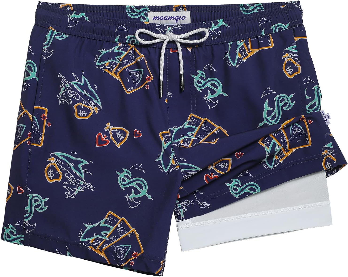 Herren Stretch Badeshorts Kompressionsfutter Badehose für Strandmode - Bild 30 von 48