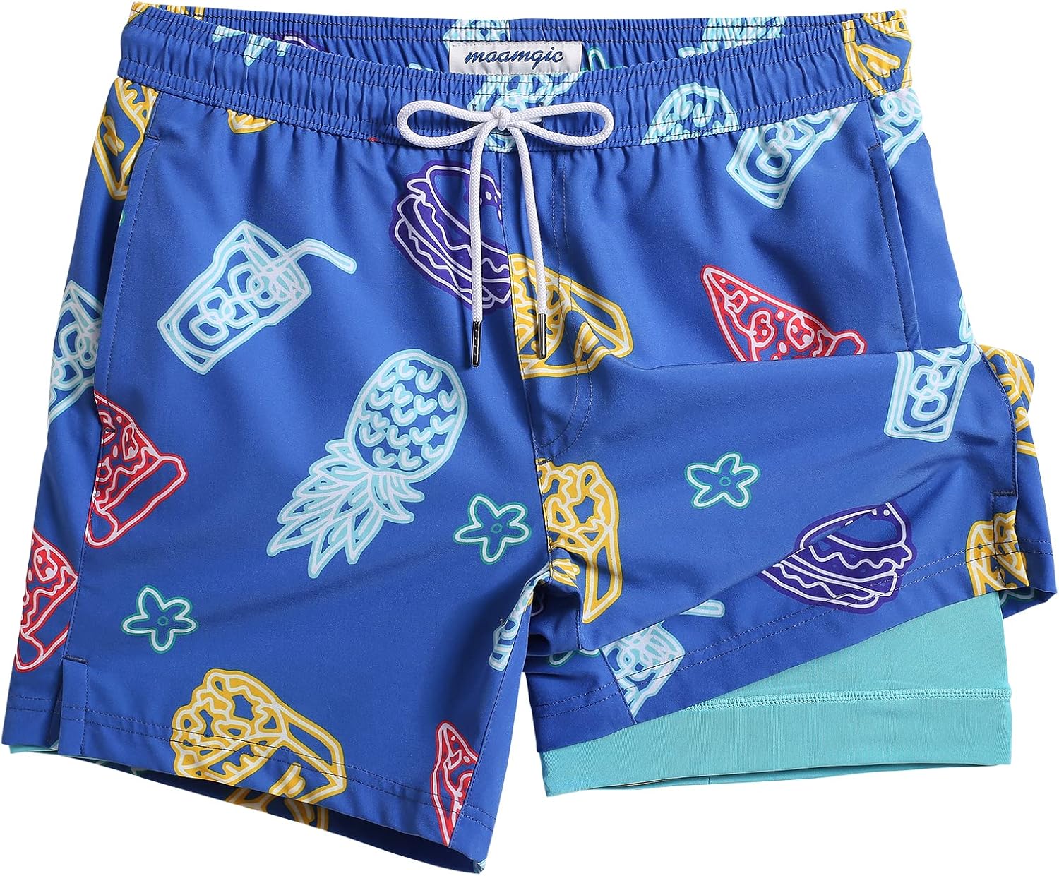 Herren Stretch Badeshorts Kompressionsfutter Badehose für Strandmode - Bild 34 von 48