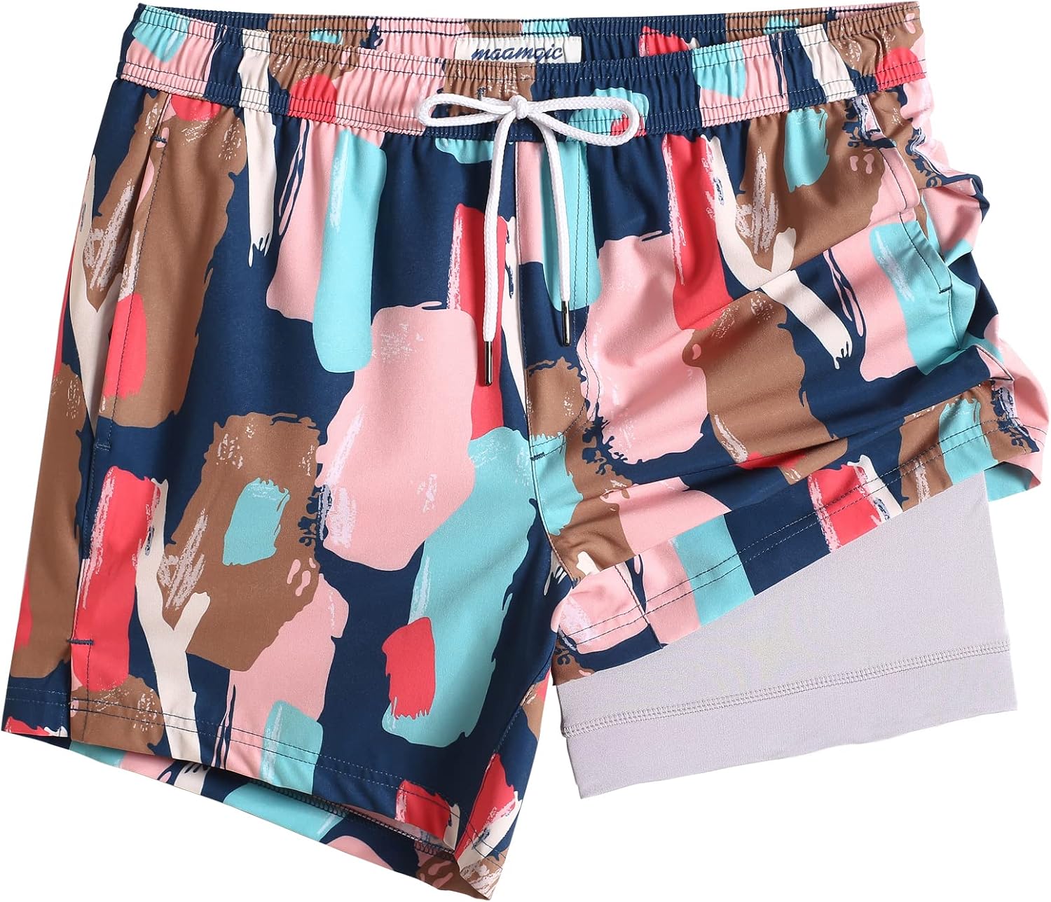 Herren Stretch Badeshorts Kompressionsfutter Badehose für Strandmode - Bild 35 von 48