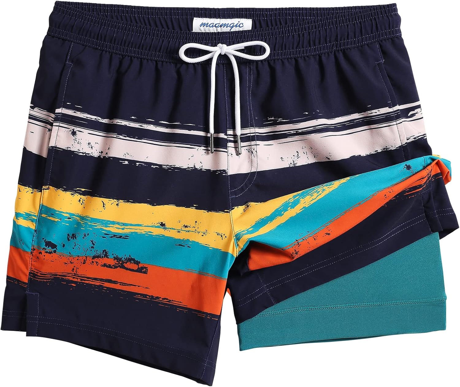 Herren Stretch Badeshorts Kompressionsfutter Badehose für Strandmode - Bild 45 von 48