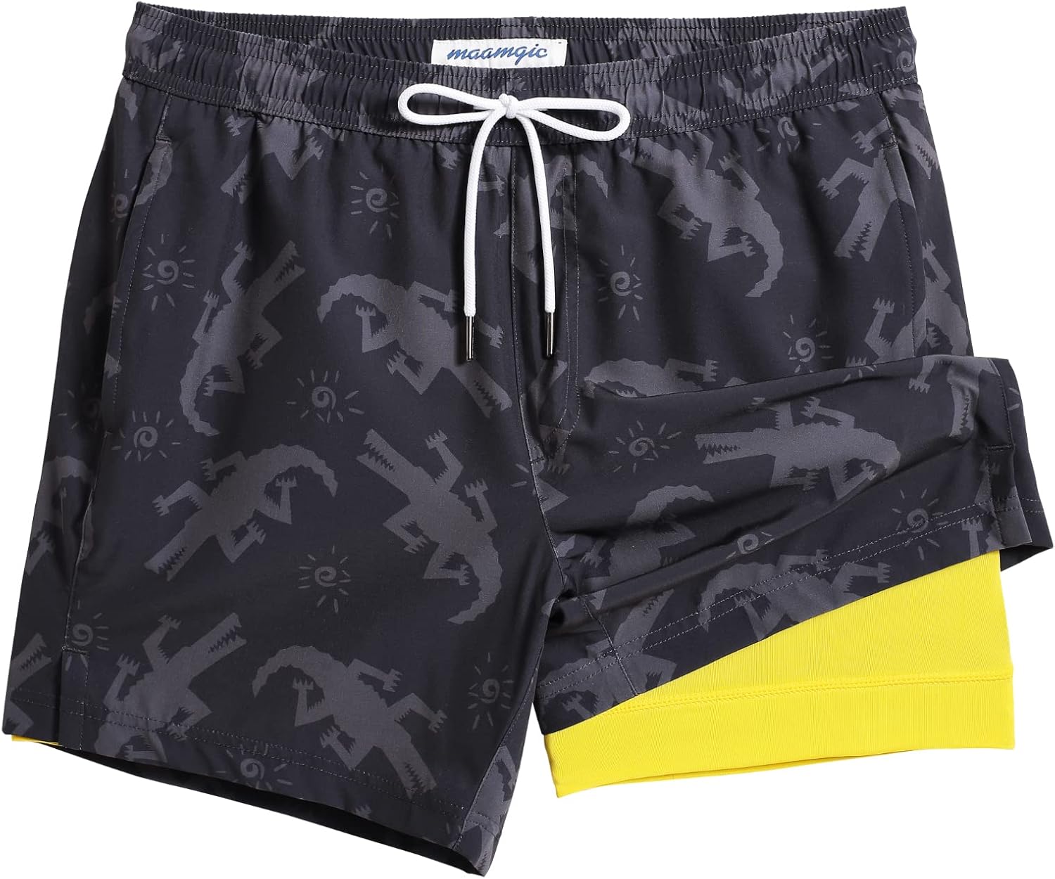Herren Stretch Badeshorts Kompressionsfutter Badehose für Strandmode - Bild 46 von 48