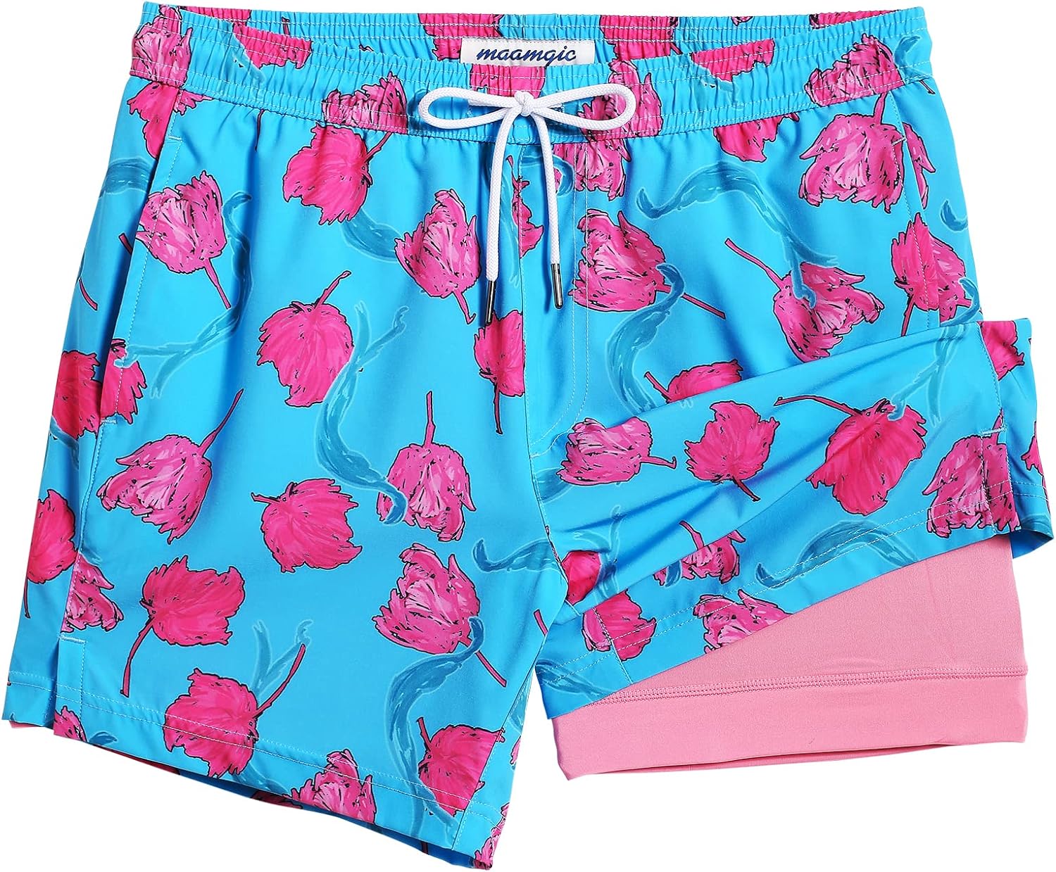 Herren Stretch Badeshorts Kompressionsfutter Badehose für Strandmode - Bild 48 von 48