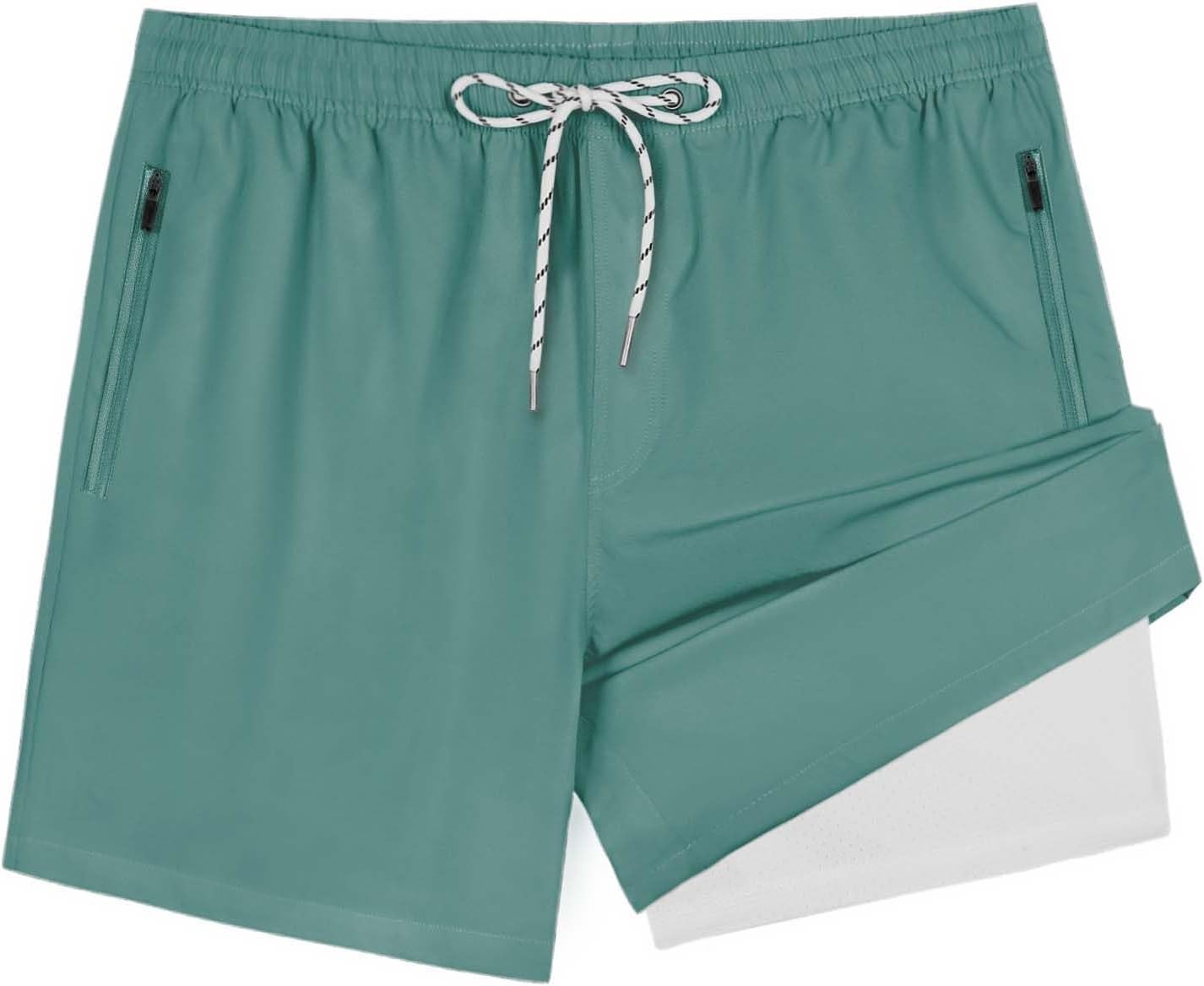 Men's Swim Trunks Quick Dry Compression Liner Bathing Suit with Pocket - Picture 55 of 55