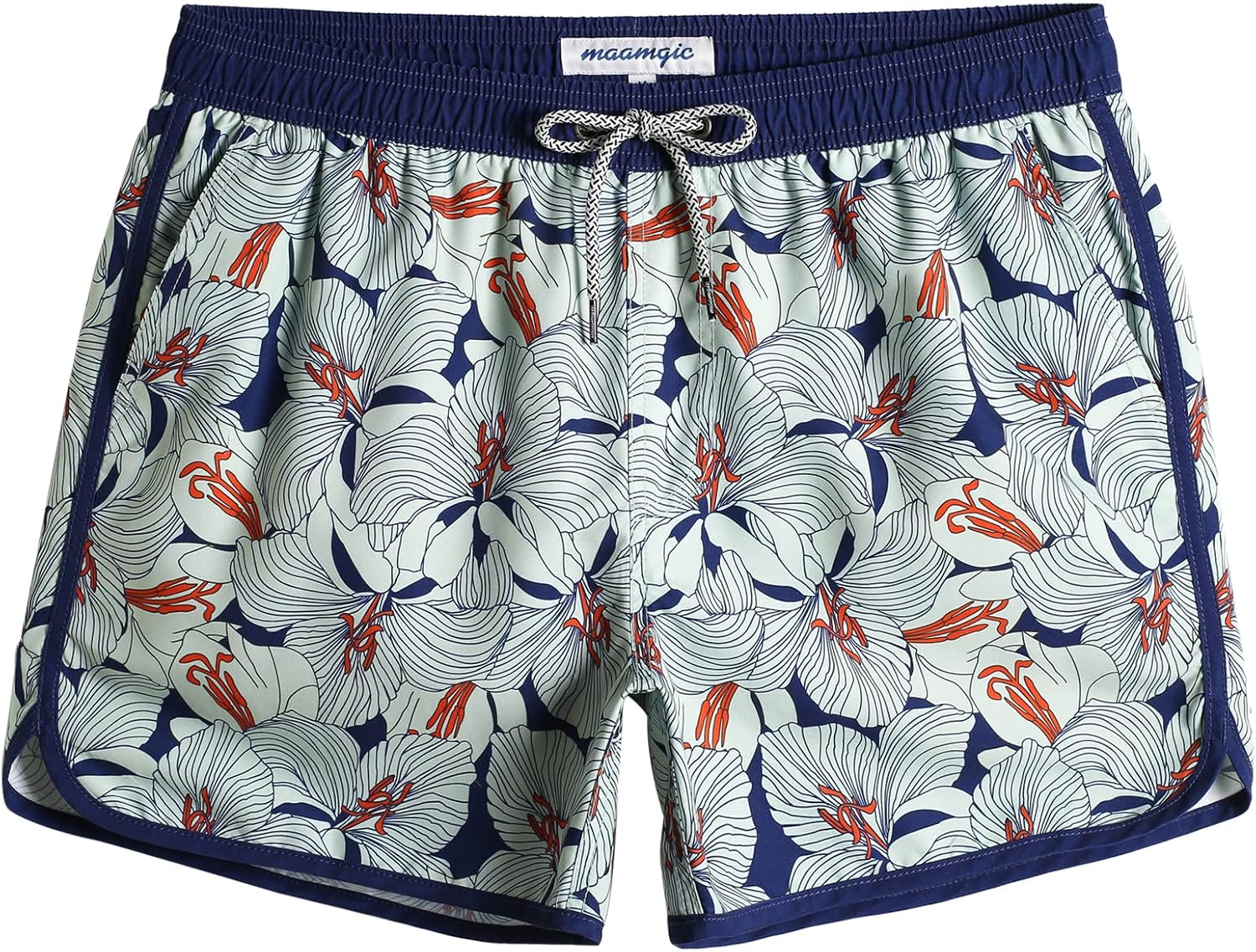 Herren Vintage Badehose kurz schnelltrocknend Boardshorts mit Netzfutter - Bild 23 von 49