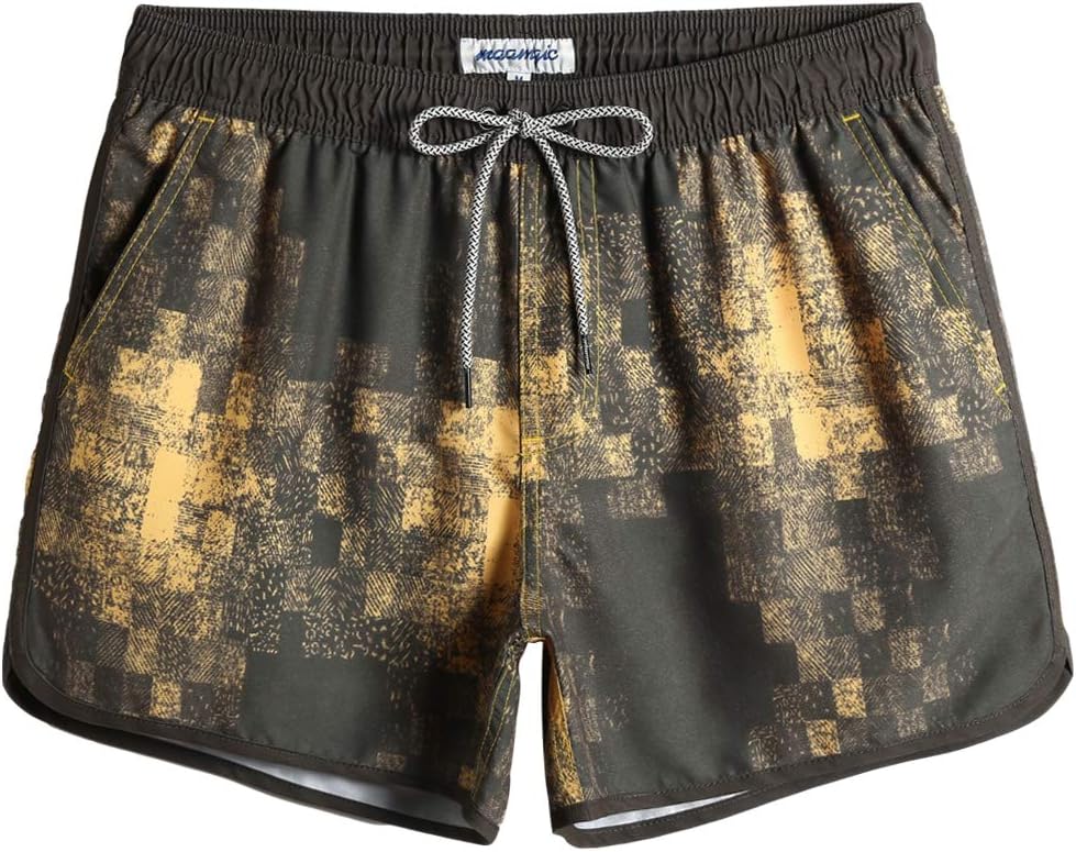 Herren Vintage Badehose kurz schnelltrocknend Boardshorts mit Netzfutter - Bild 32 von 49