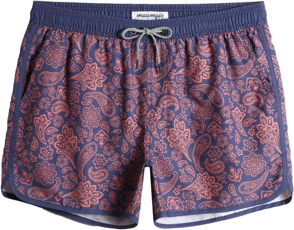 Herren Vintage Badehose kurz schnelltrocknend Boardshorts mit Netzfutter - Bild 33 von 49