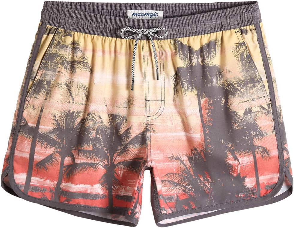 Herren Vintage Badehose kurz schnelltrocknend Boardshorts mit Netzfutter - Bild 34 von 49