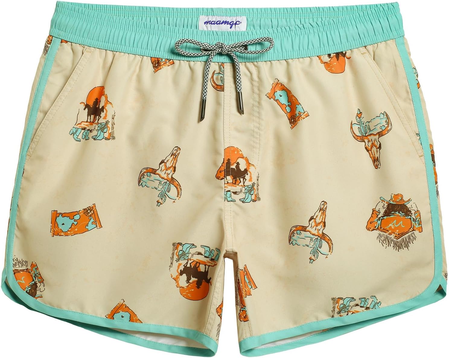 Herren Vintage Badehose kurz schnelltrocknend Boardshorts mit Netzfutter - Bild 35 von 49
