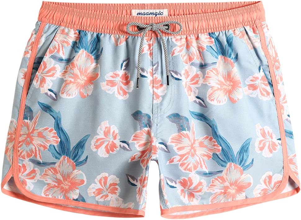 Herren Vintage Badehose kurz schnelltrocknend Boardshorts mit Netzfutter - Bild 37 von 49