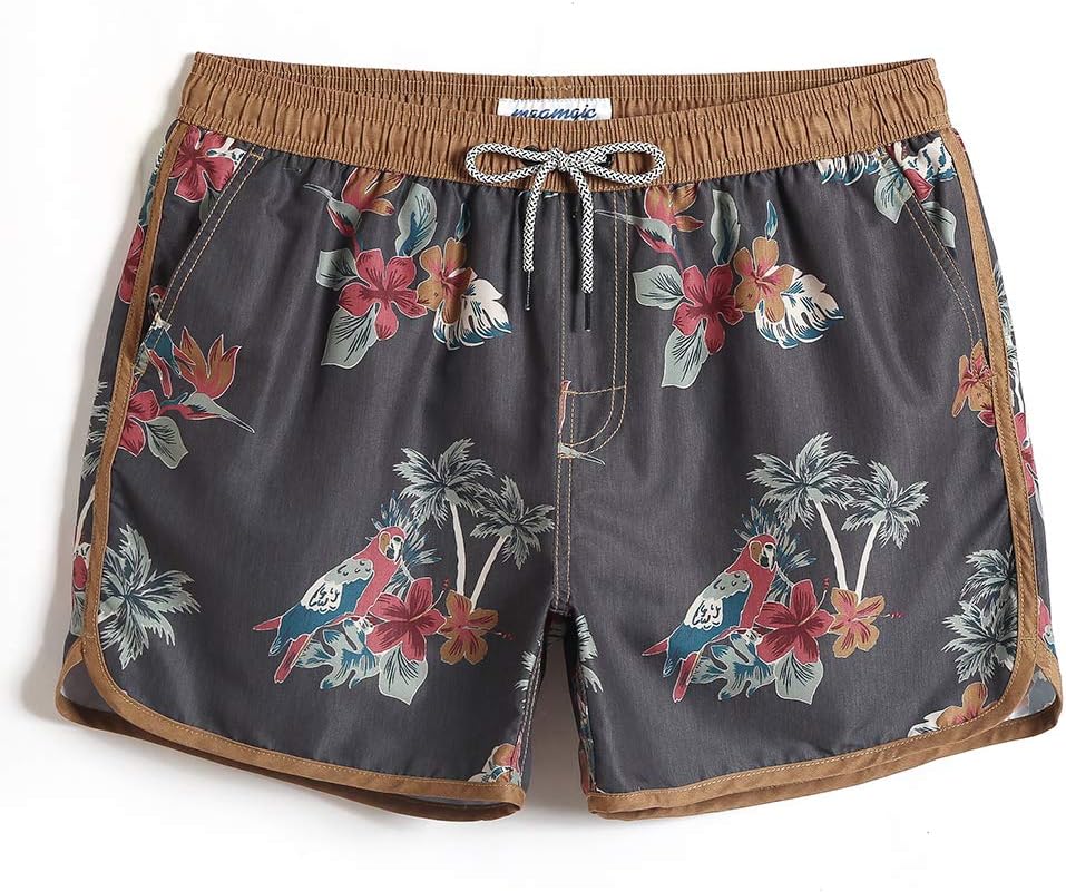 Herren Vintage Badehose kurz schnelltrocknend Boardshorts mit Netzfutter - Bild 39 von 49