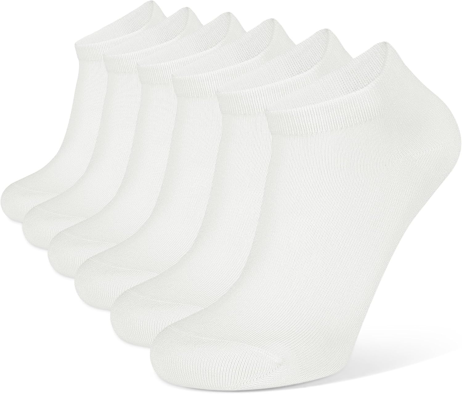 6 Pairs Unisex Bamboo Viscose Ankle Socks – Low Cut, Breathable, Non Slip Casual - Picture 12 of 12