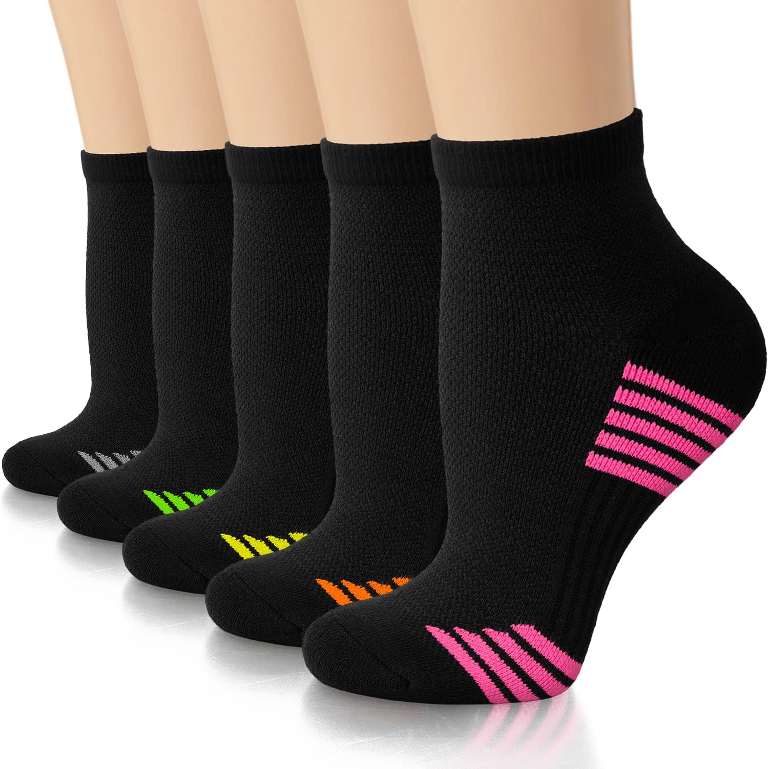 5 Pairs Copper Compression Socks �C Ankle, Plantar Fasciitis & Arch Support - Picture 19 of 105