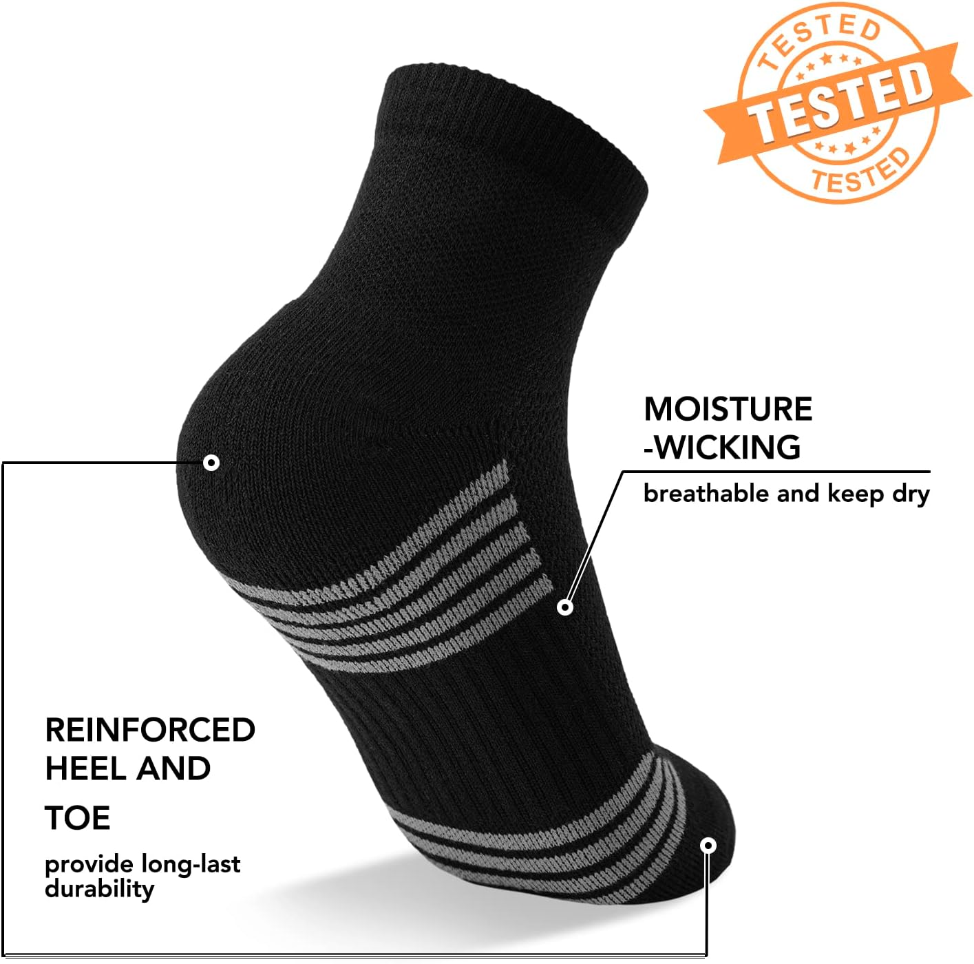 5 Pairs Copper Compression Socks �C Ankle, Plantar Fasciitis & Arch Support - Picture 22 of 105