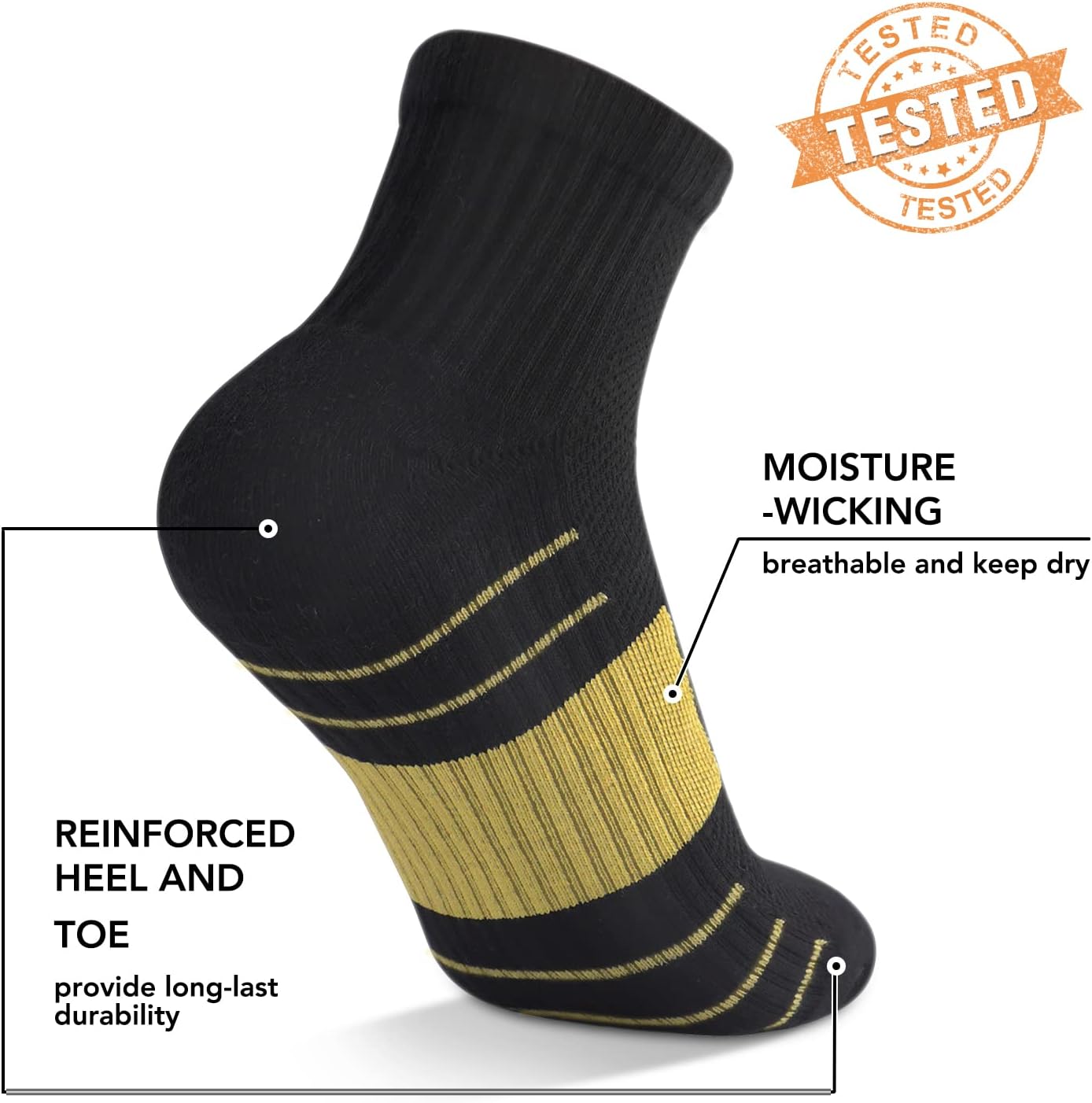 5 Pairs Copper Compression Socks �C Ankle, Plantar Fasciitis & Arch Support - Picture 36 of 105