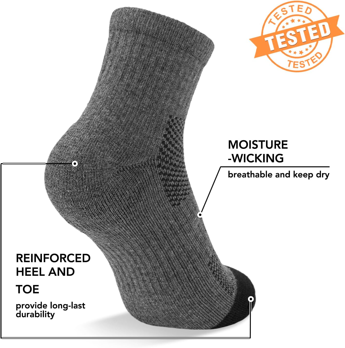 5 Pairs Copper Compression Socks �C Ankle, Plantar Fasciitis & Arch Support - Picture 46 of 105