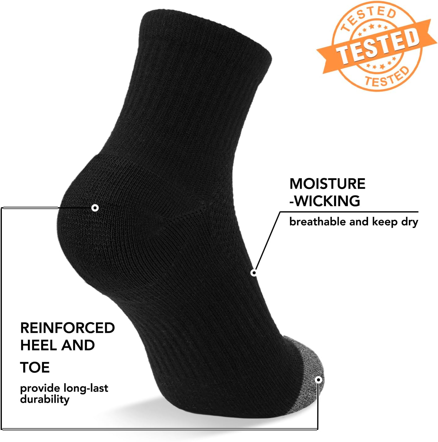 5 Pairs Copper Compression Socks �C Ankle, Plantar Fasciitis & Arch Support - Picture 51 of 105