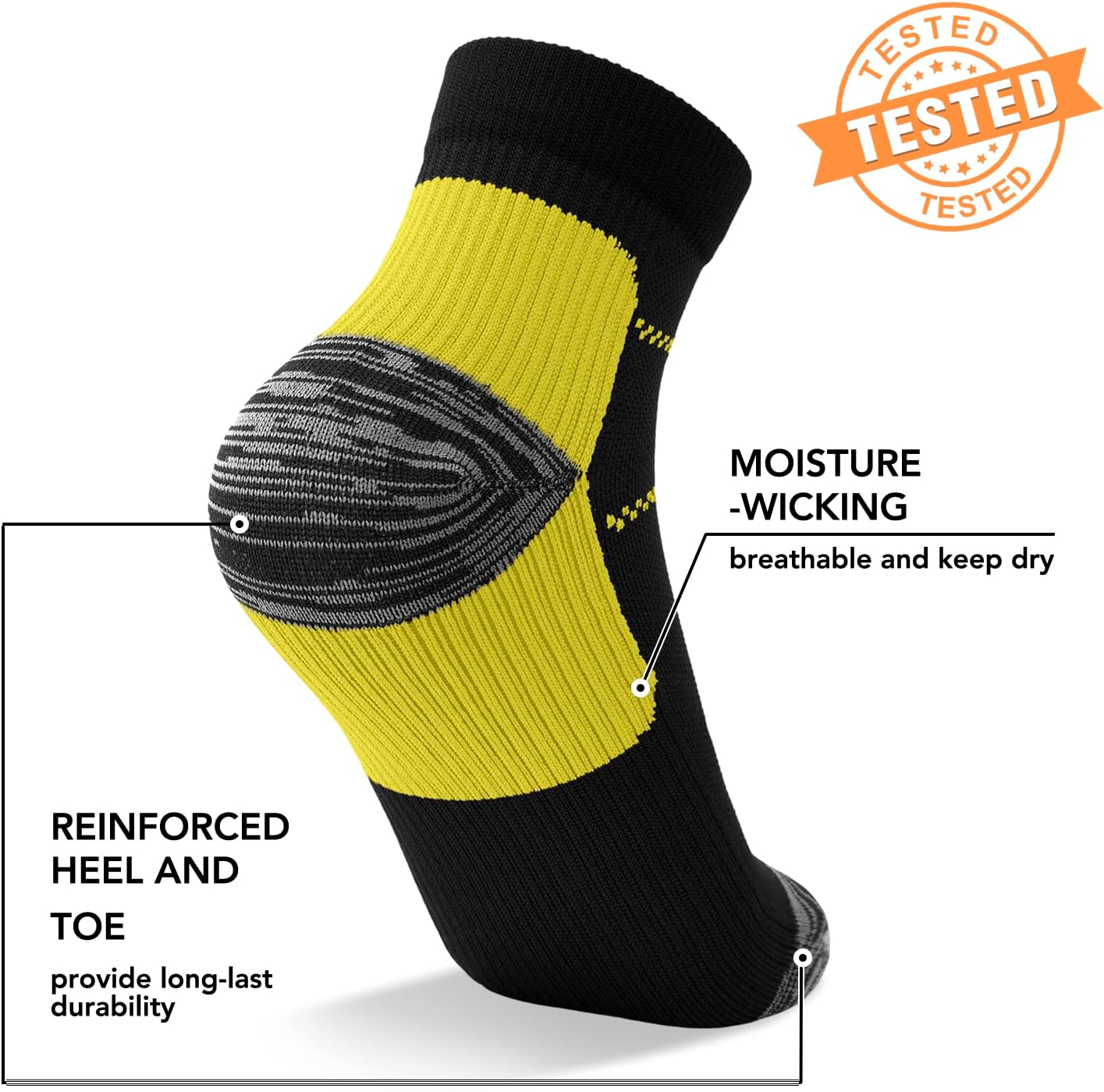 5 Pairs Copper Compression Socks �C Ankle, Plantar Fasciitis & Arch Support - Picture 55 of 105