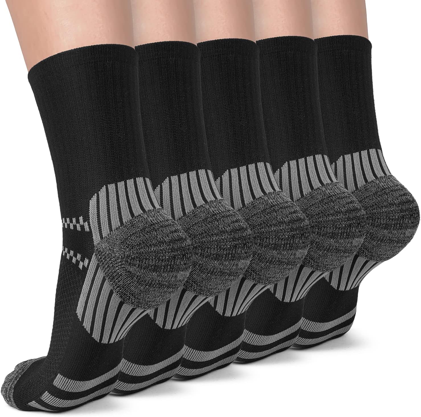 5 Pairs Copper Compression Socks �C Ankle, Plantar Fasciitis & Arch Support - Picture 61 of 105