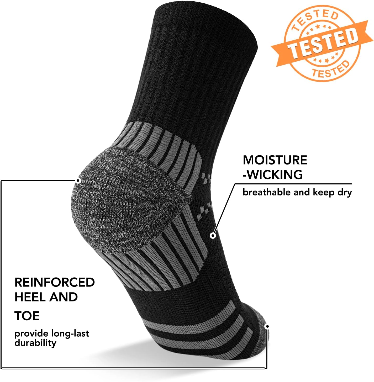 5 Pairs Copper Compression Socks �C Ankle, Plantar Fasciitis & Arch Support - Picture 64 of 105