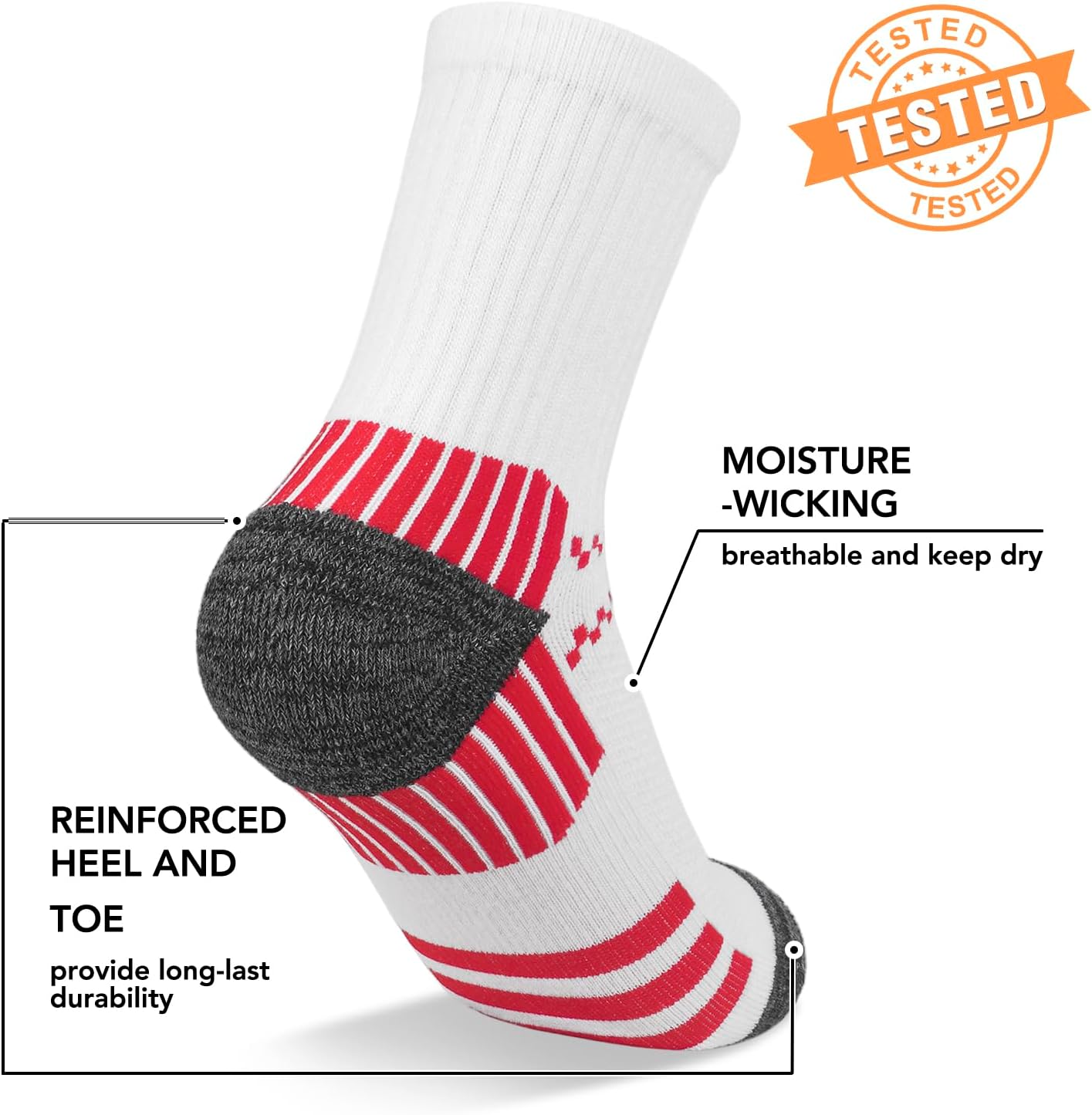 5 Pairs Copper Compression Socks �C Ankle, Plantar Fasciitis & Arch Support - Picture 73 of 105