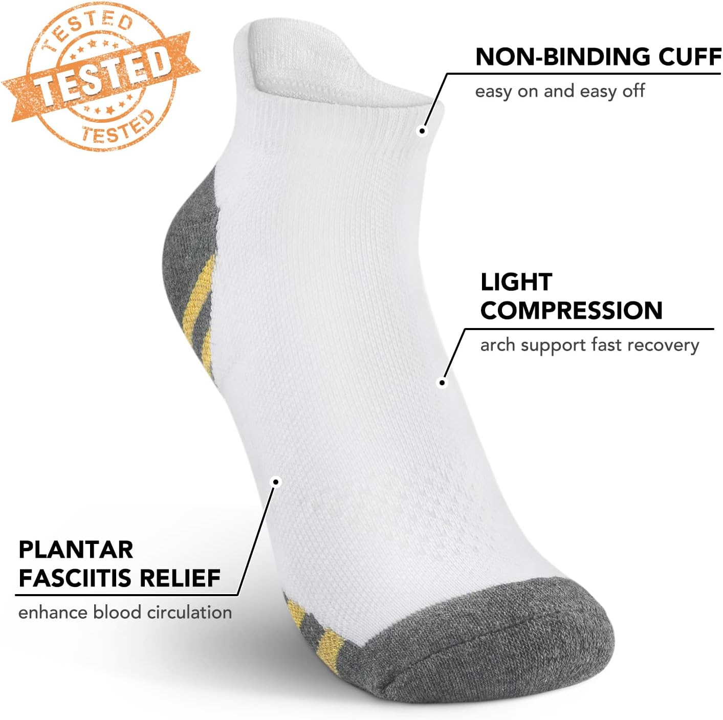 5 Pairs Copper Compression Socks �C Ankle, Plantar Fasciitis & Arch Support - Picture 93 of 105