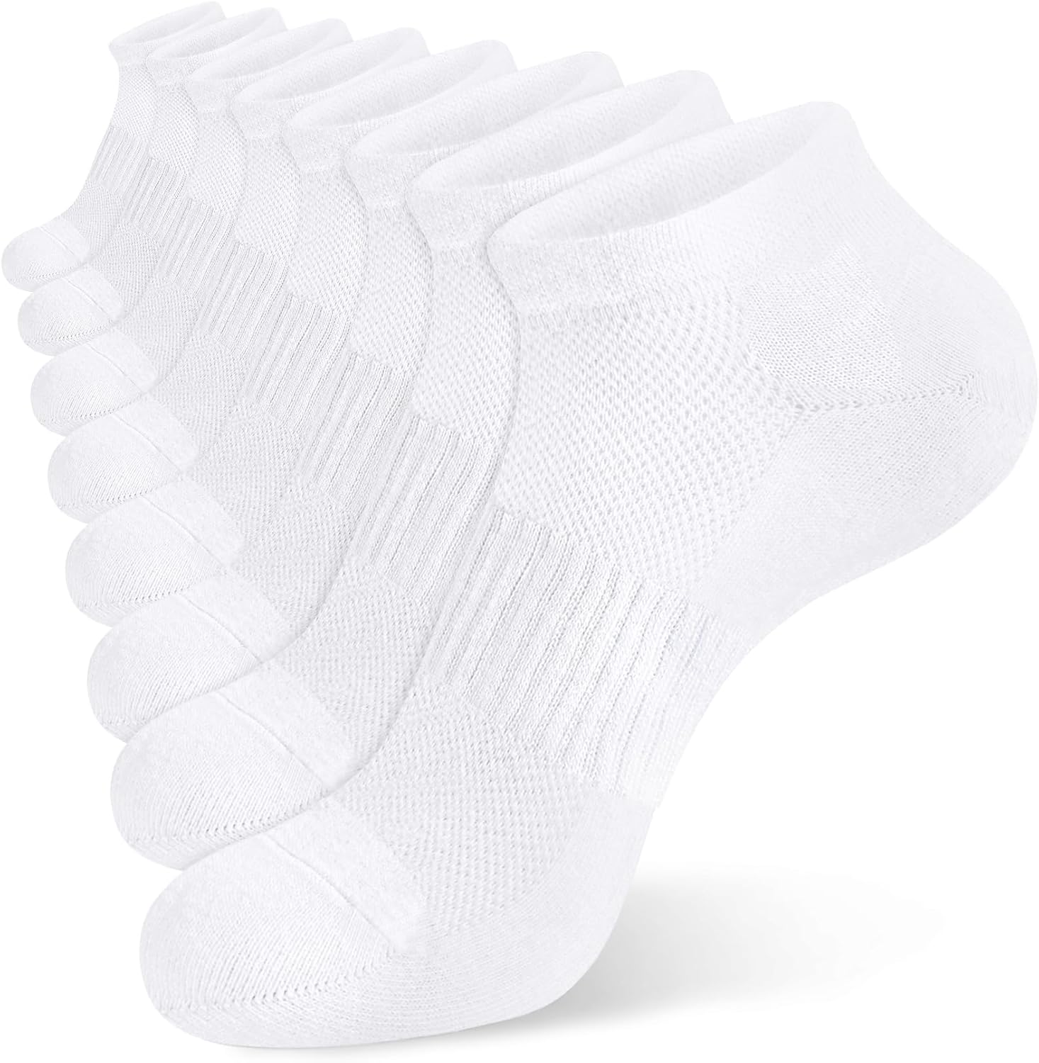 Men's Ankle Socks - 8 Pack Cotton Low Cut Non Slip No Show Socks Size 9-12/13-15 - Picture 17 of 19