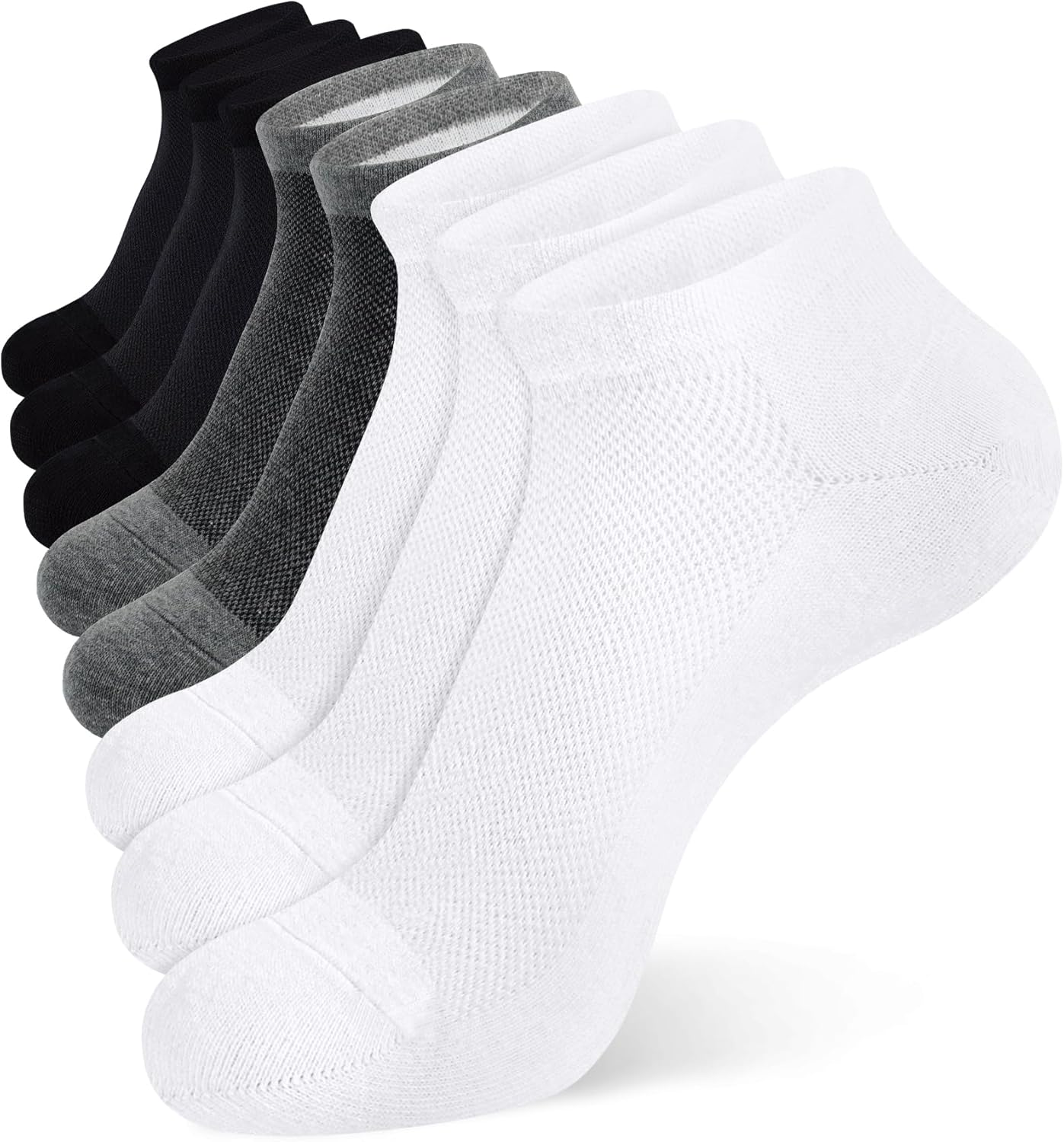 Men's Ankle Socks - 8 Pack Cotton Low Cut Non Slip No Show Socks Size 9-12/13-15 - Picture 18 of 19