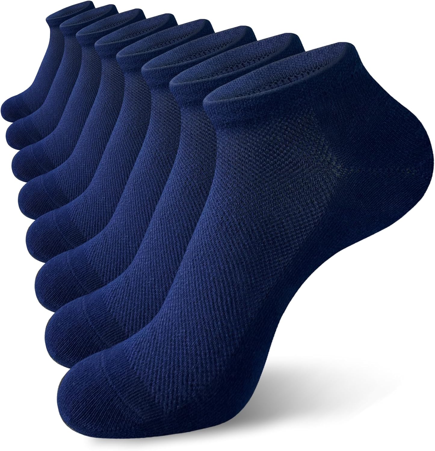 Men's Ankle Socks - 8 Pack Cotton Low Cut Non Slip No Show Socks Size 9-12/13-15 - Picture 19 of 19