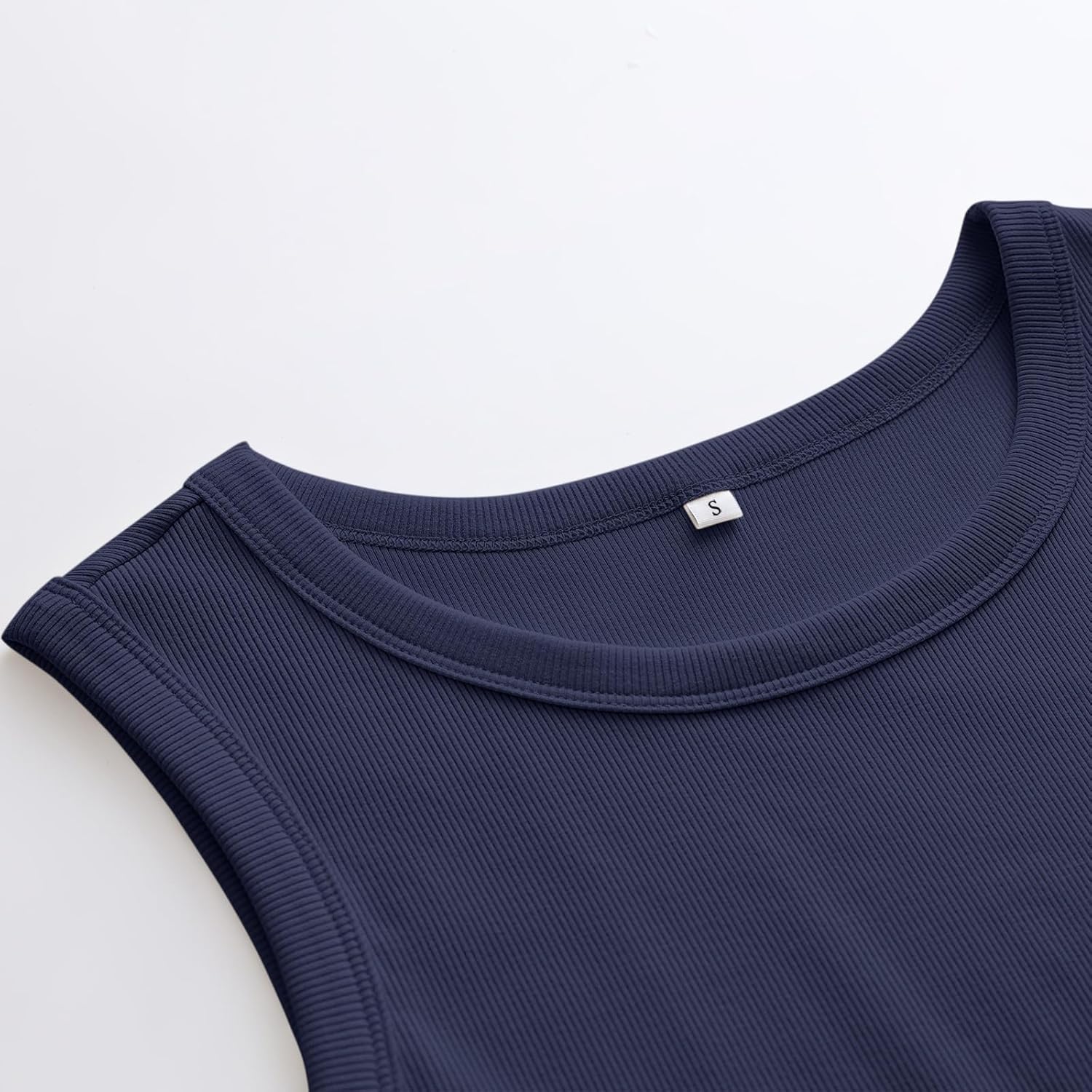 Womens Sleeveless Tank Tops Summer Casual Basic Slim Fit Ribbed Racerback Top - Picture 34 of 213