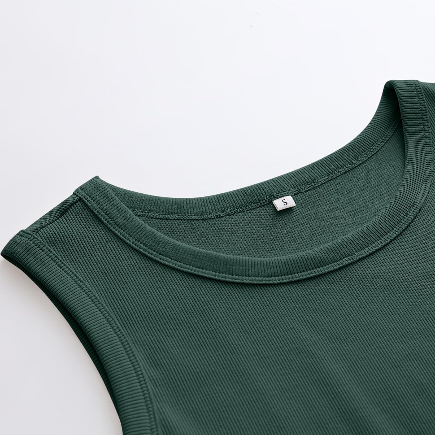 Womens Sleeveless Tank Tops Summer Casual Basic Slim Fit Ribbed Racerback Top - Picture 55 of 213
