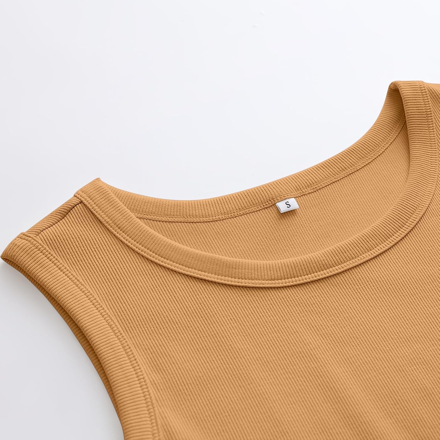 Womens Sleeveless Tank Tops Summer Casual Basic Slim Fit Ribbed Racerback Top - Picture 62 of 213