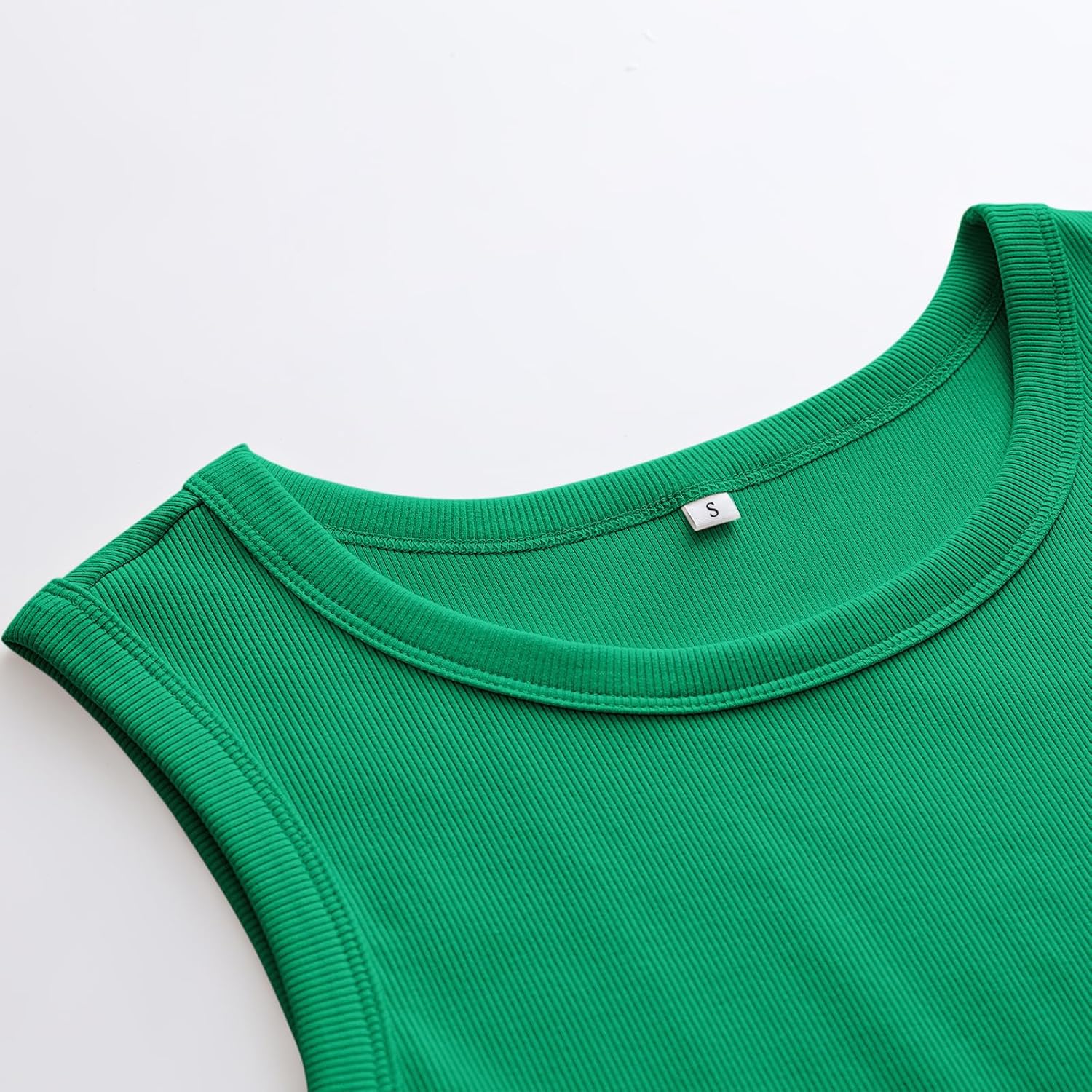 Womens Sleeveless Tank Tops Summer Casual Basic Slim Fit Ribbed Racerback Top - Picture 69 of 213