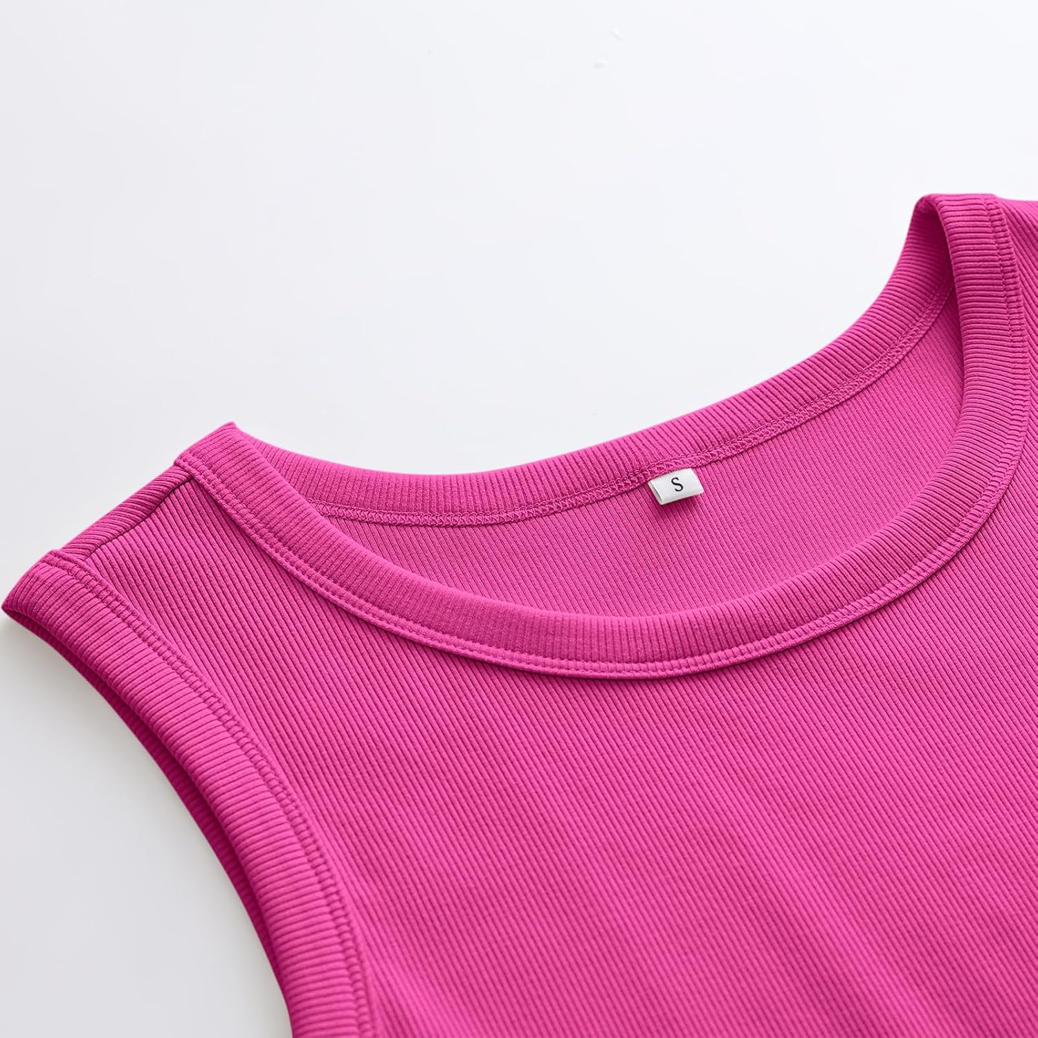 Womens Sleeveless Tank Tops Summer Casual Basic Slim Fit Ribbed Racerback Top - Picture 76 of 213