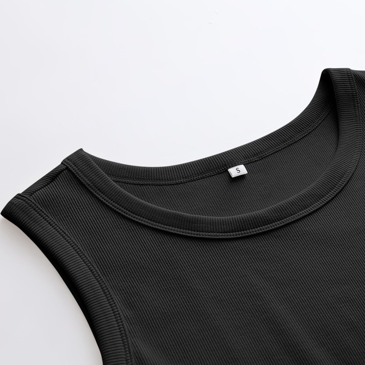 Womens Sleeveless Tank Tops Summer Casual Basic Slim Fit Ribbed Racerback Top - Picture 118 of 213