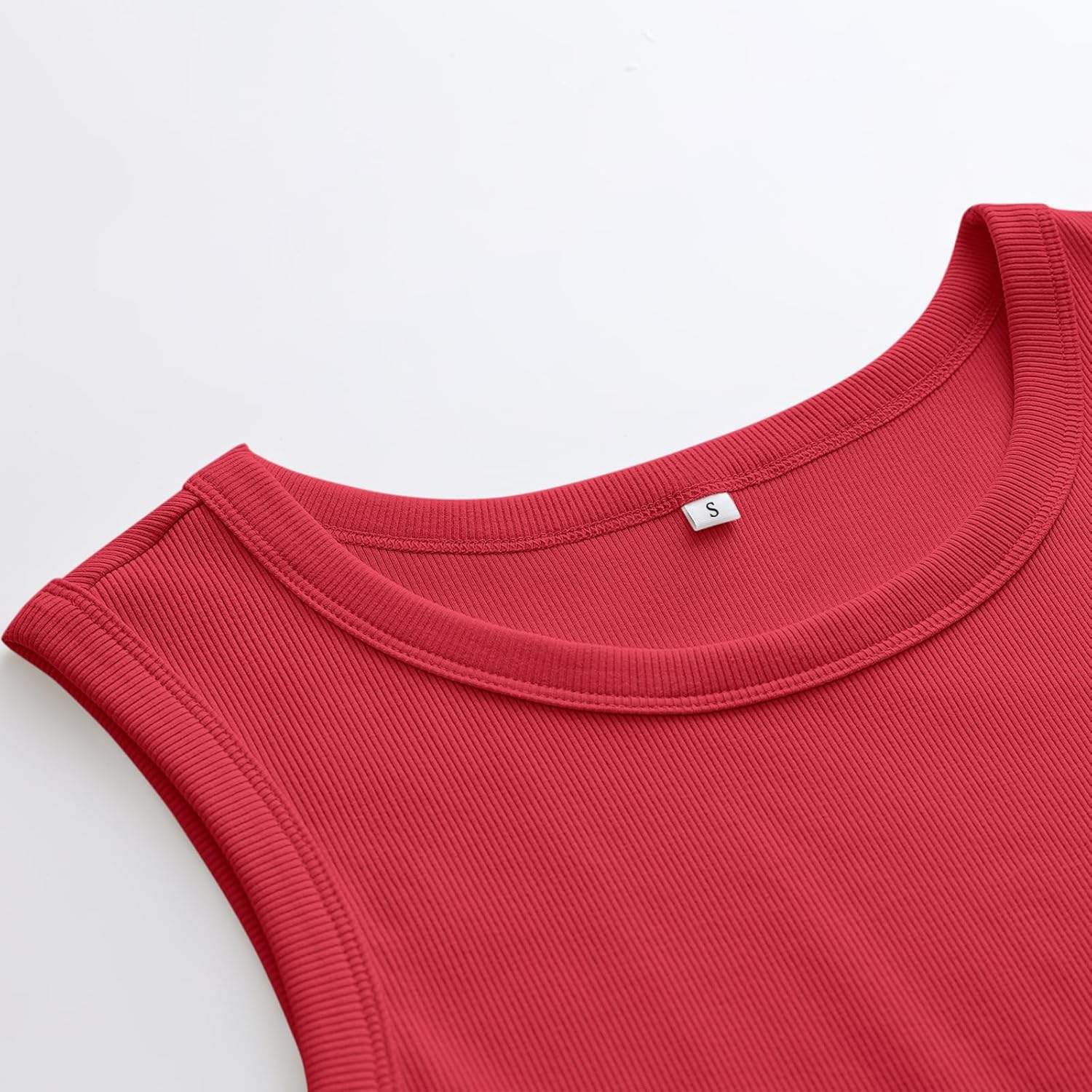 Womens Sleeveless Tank Tops Summer Casual Basic Slim Fit Ribbed Racerback Top - Picture 132 of 213