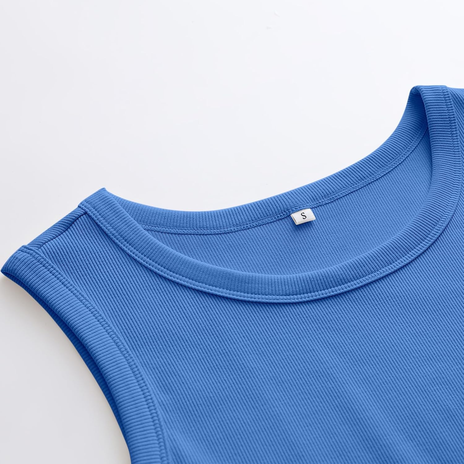 Womens Sleeveless Tank Tops Summer Casual Basic Slim Fit Ribbed Racerback Top - Picture 139 of 213