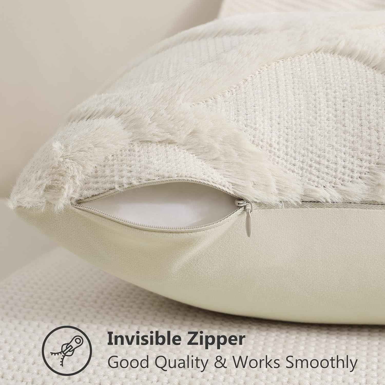 Throw Pillow Covers 2 PCS, Soft Plush Faux Fur Decorative Pillowcases for Sofa - Picture 23 of 138