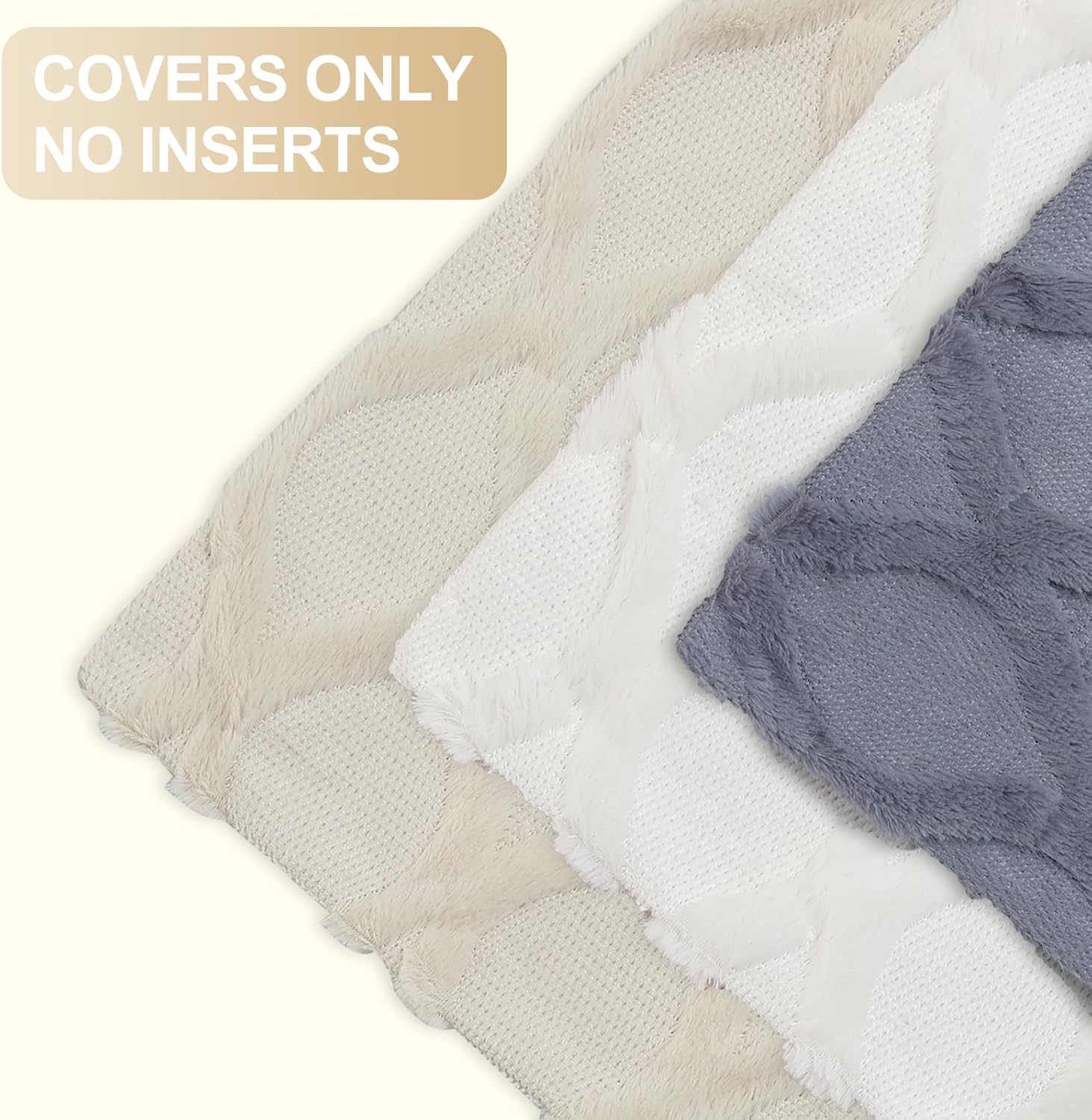 Throw Pillow Covers 2 PCS, Soft Plush Faux Fur Decorative Pillowcases for Sofa - Picture 25 of 138