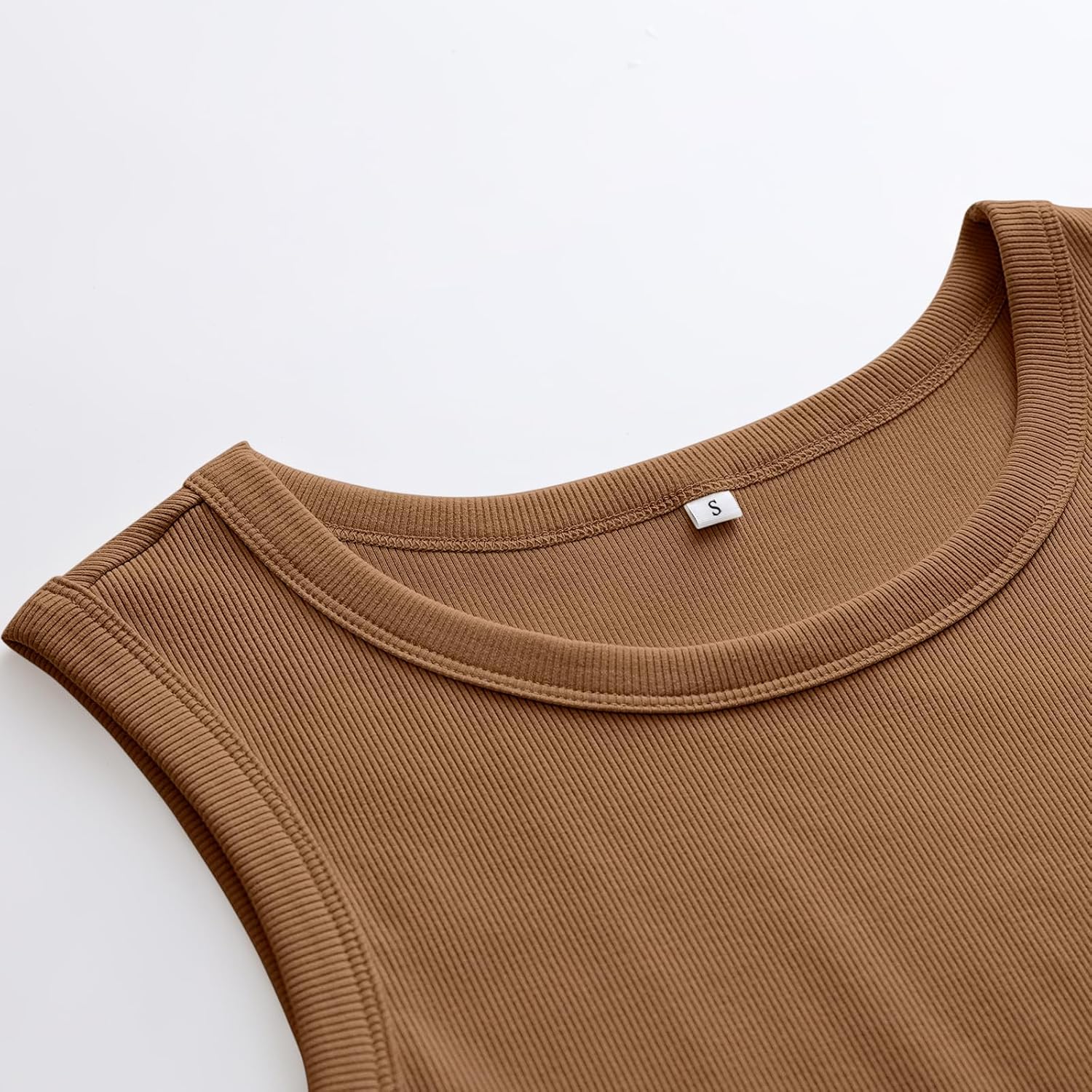 Womens Sleeveless Tank Tops Summer Casual Basic Slim Fit Ribbed Racerback Top - Picture 188 of 213