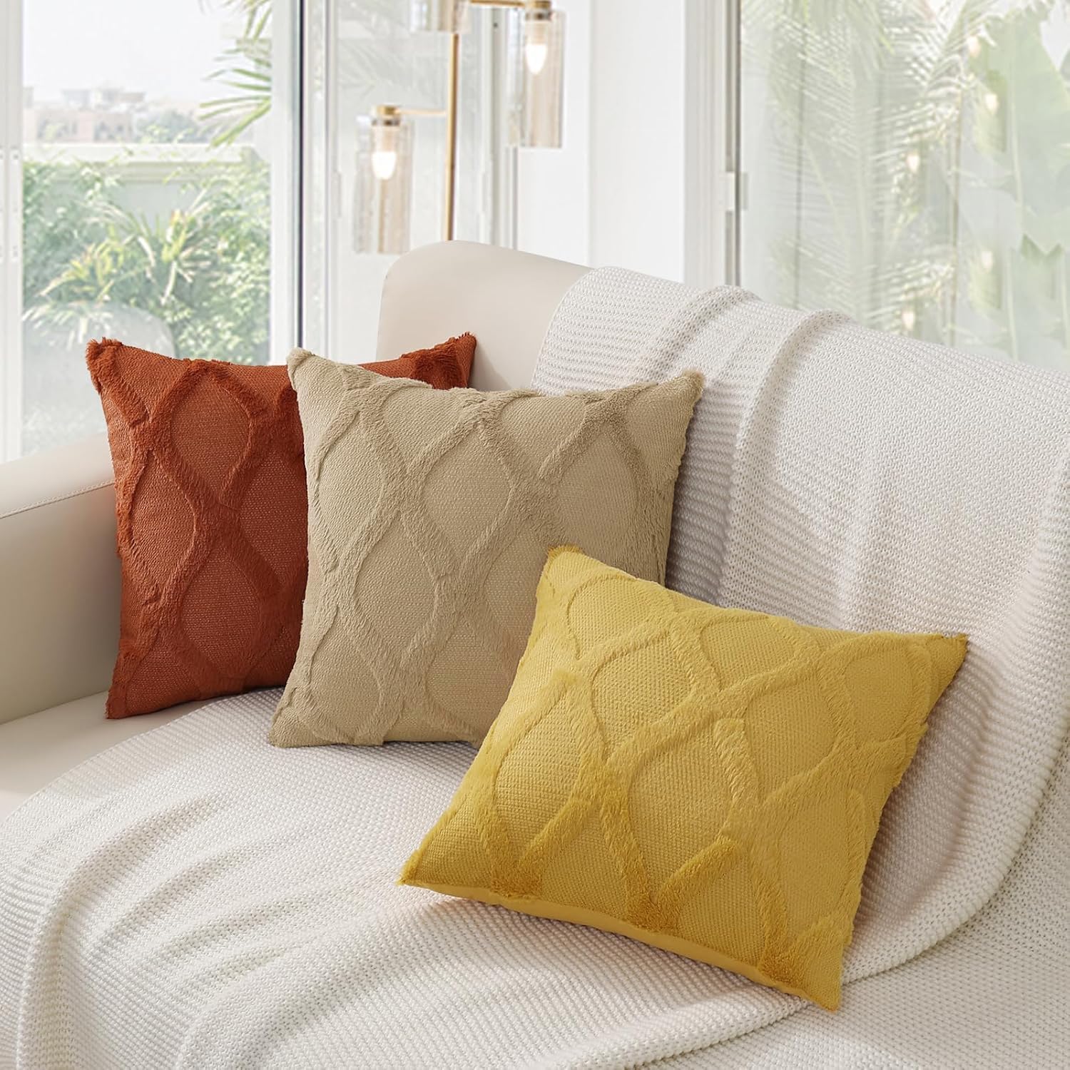 Throw Pillow Covers 2 PCS, Soft Plush Faux Fur Decorative Pillowcases for Sofa - Picture 30 of 138