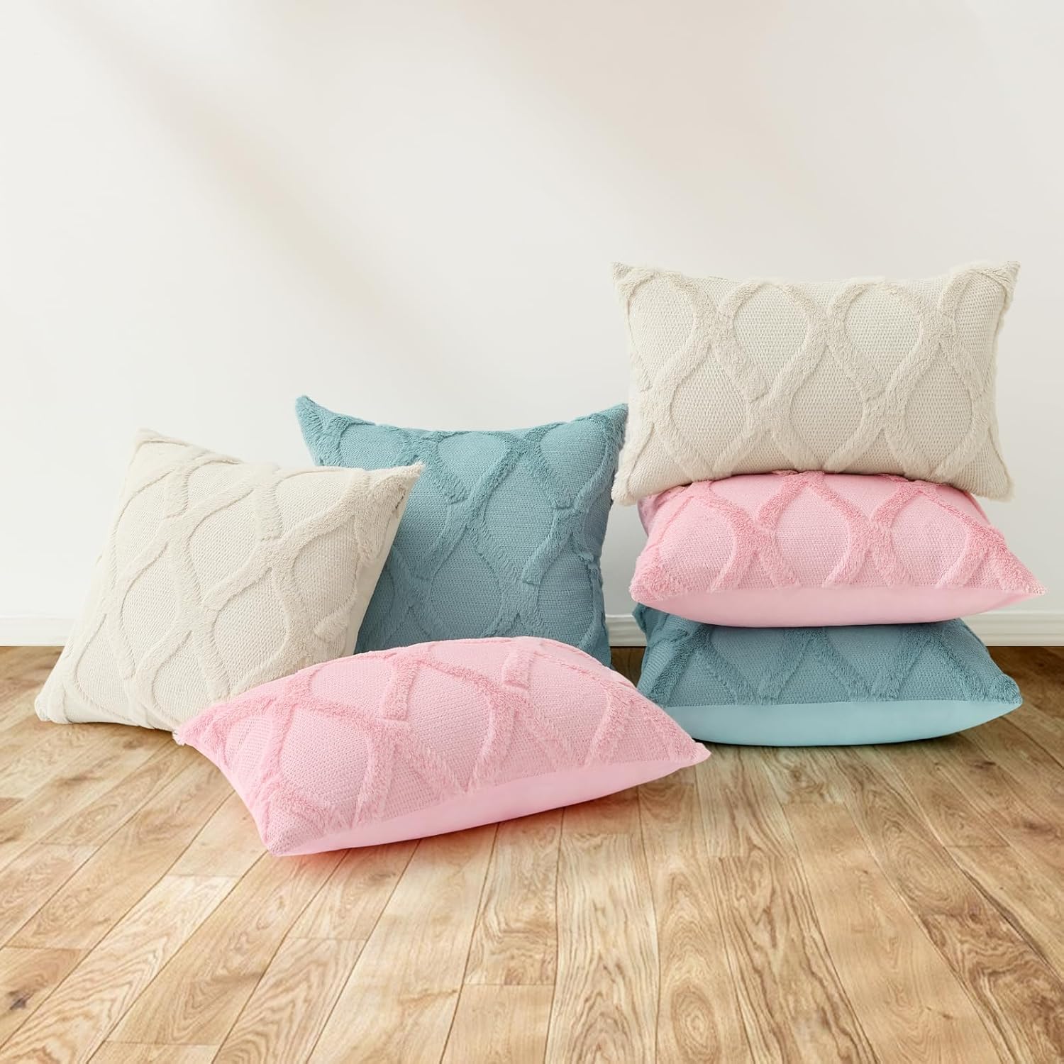 Throw Pillow Covers 2 PCS, Soft Plush Faux Fur Decorative Pillowcases for Sofa - Picture 44 of 138