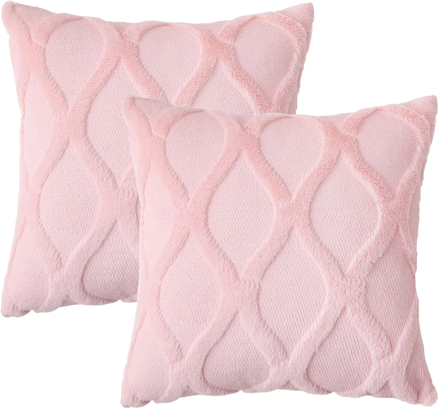 Throw Pillow Covers 2 PCS, Soft Plush Faux Fur Decorative Pillowcases for Sofa - Picture 45 of 138