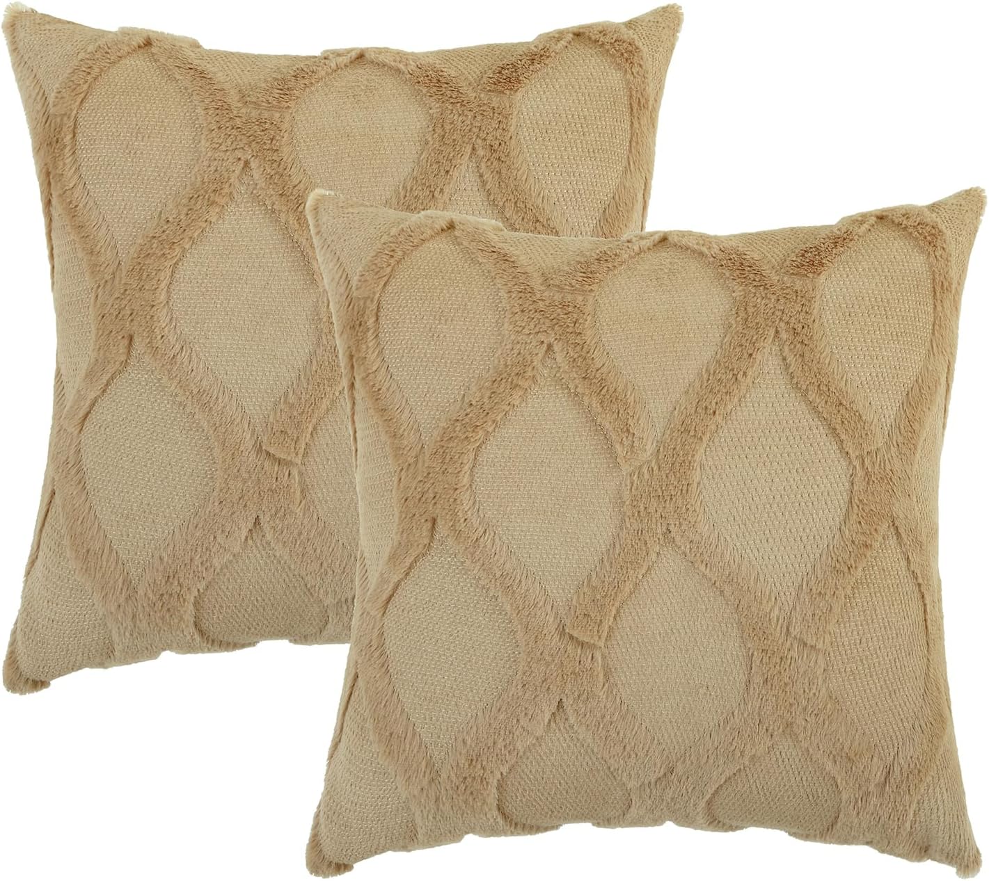 Throw Pillow Covers 2 PCS, Soft Plush Faux Fur Decorative Pillowcases for Sofa - Picture 73 of 138