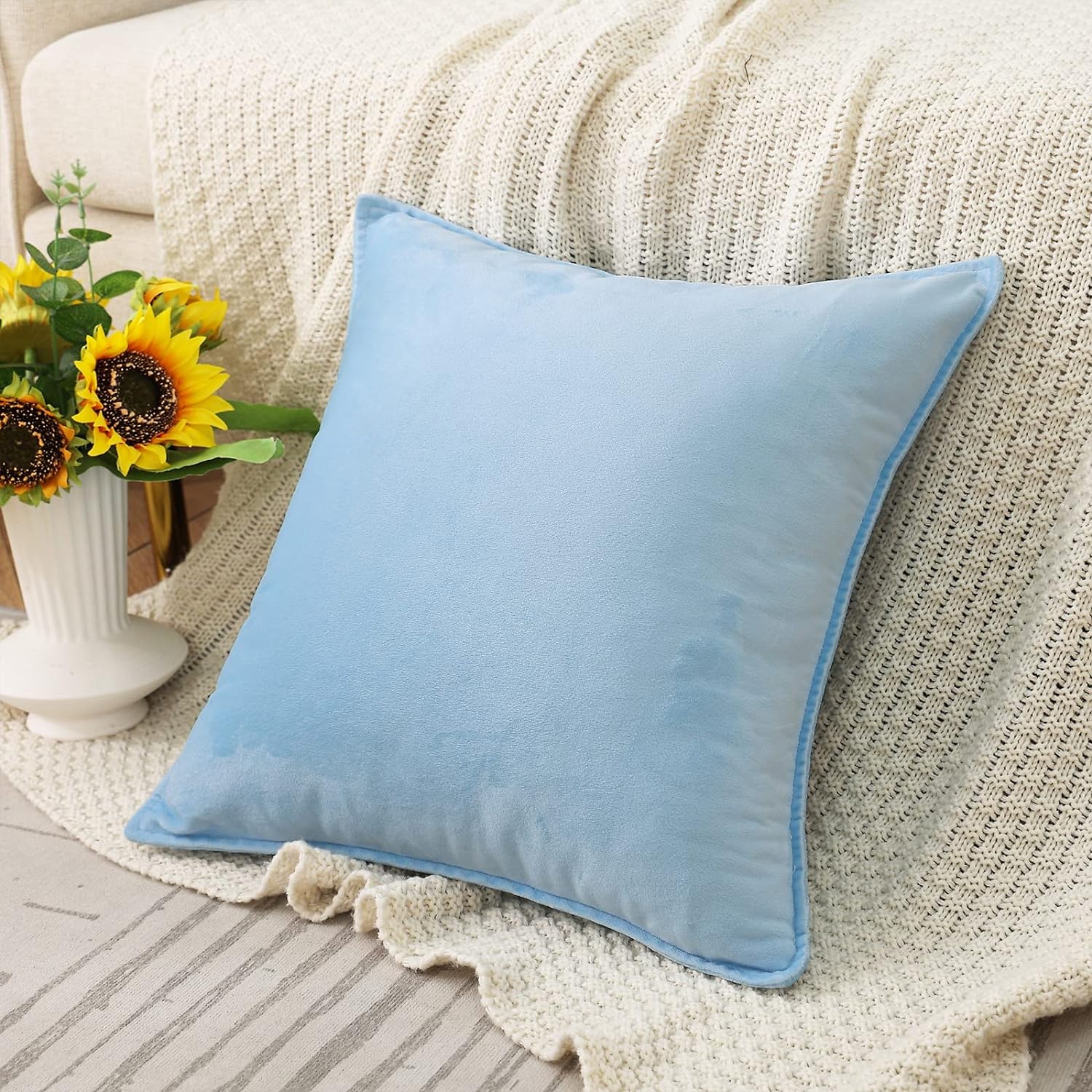 Dekokissenbezüge 2er Pack weiche dekorative quadratische Kissenbezüge für Couch - Bild 30 von 102
