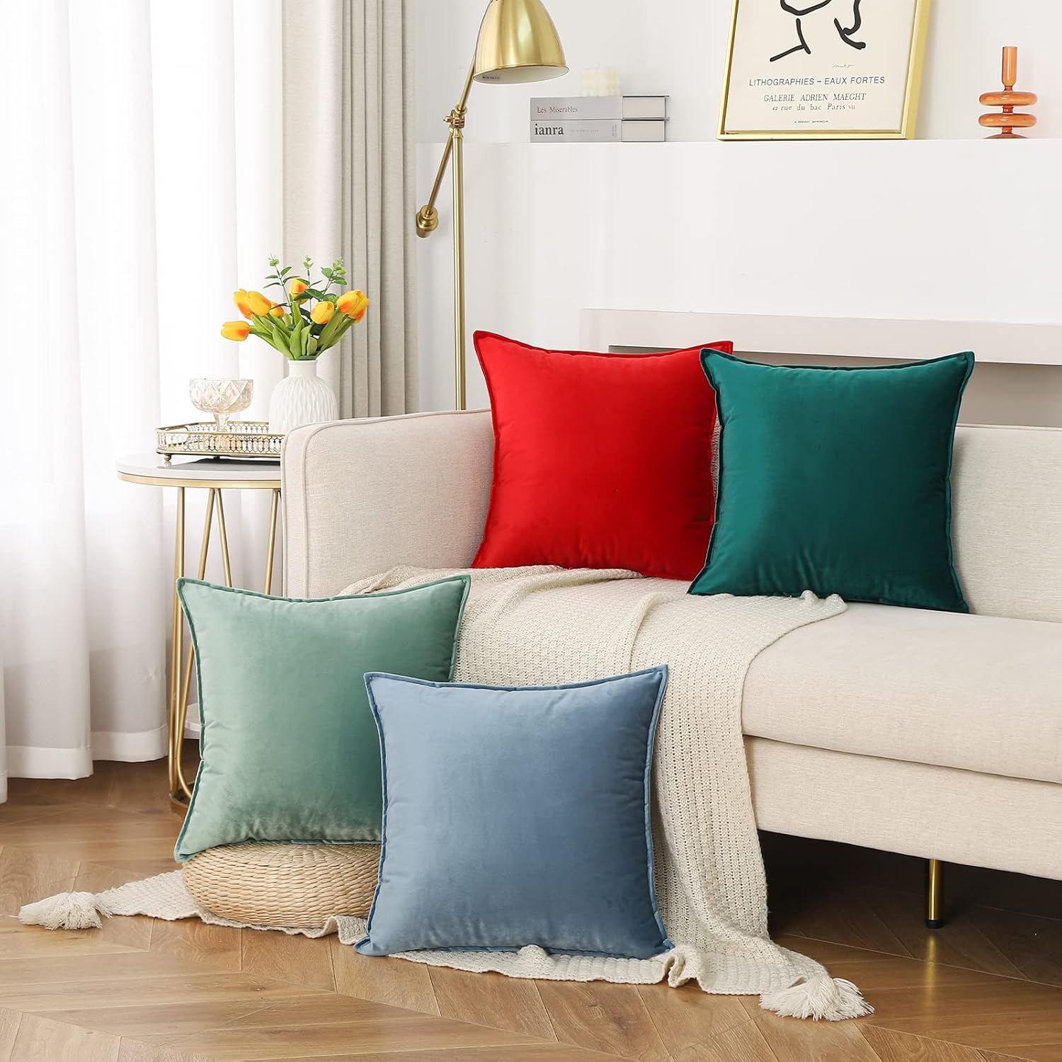 Dekokissenbezüge 2er Pack weiche dekorative quadratische Kissenbezüge für Couch - Bild 37 von 102