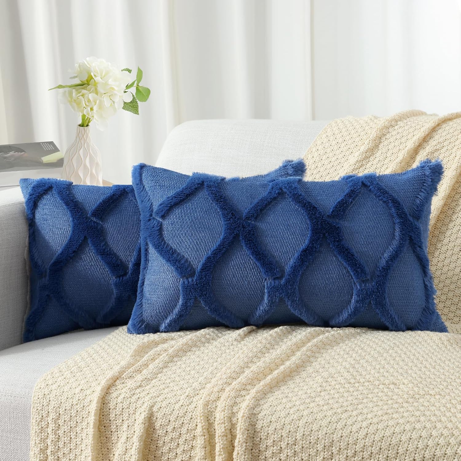 Throw Pillow Covers 2 PCS, Soft Plush Faux Fur Decorative Pillowcases for Sofa - Picture 80 of 138